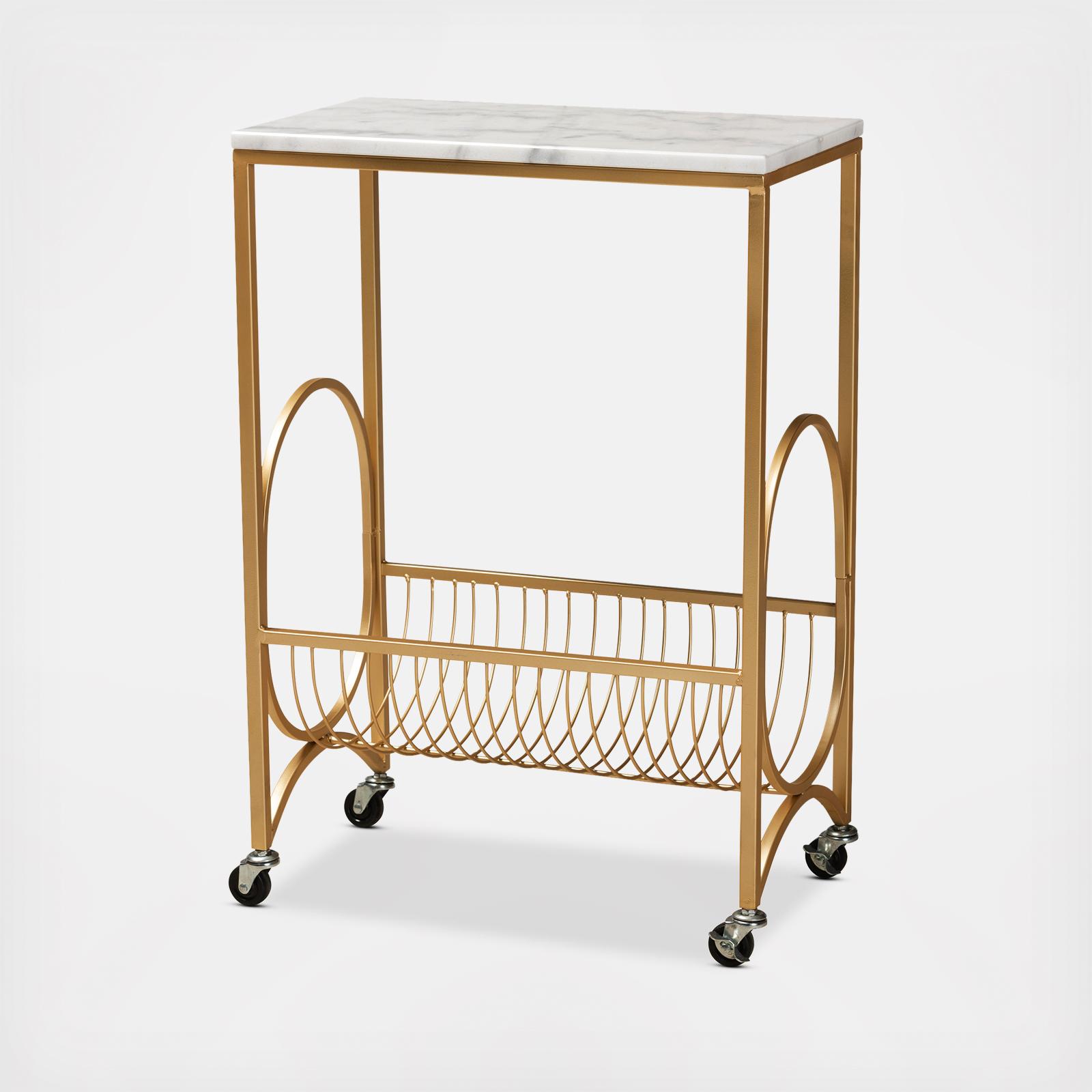 Jacek Marble Wine Cart