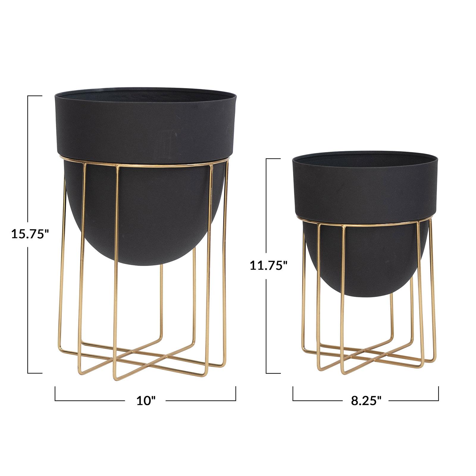Rounded Planters with Stands, Set of 2