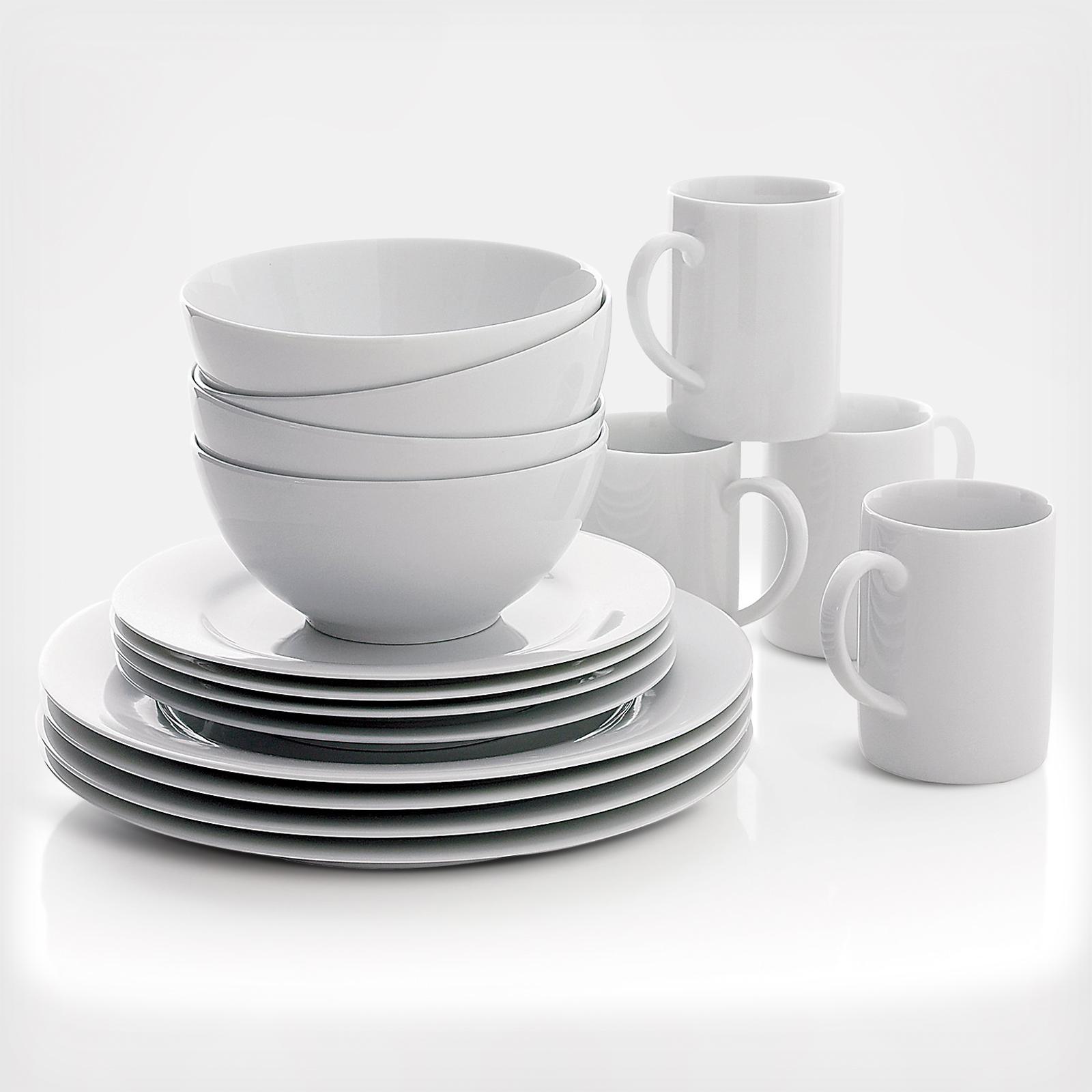 Aspen Rimmed 16-Piece Dinnerware Set, Service for 4