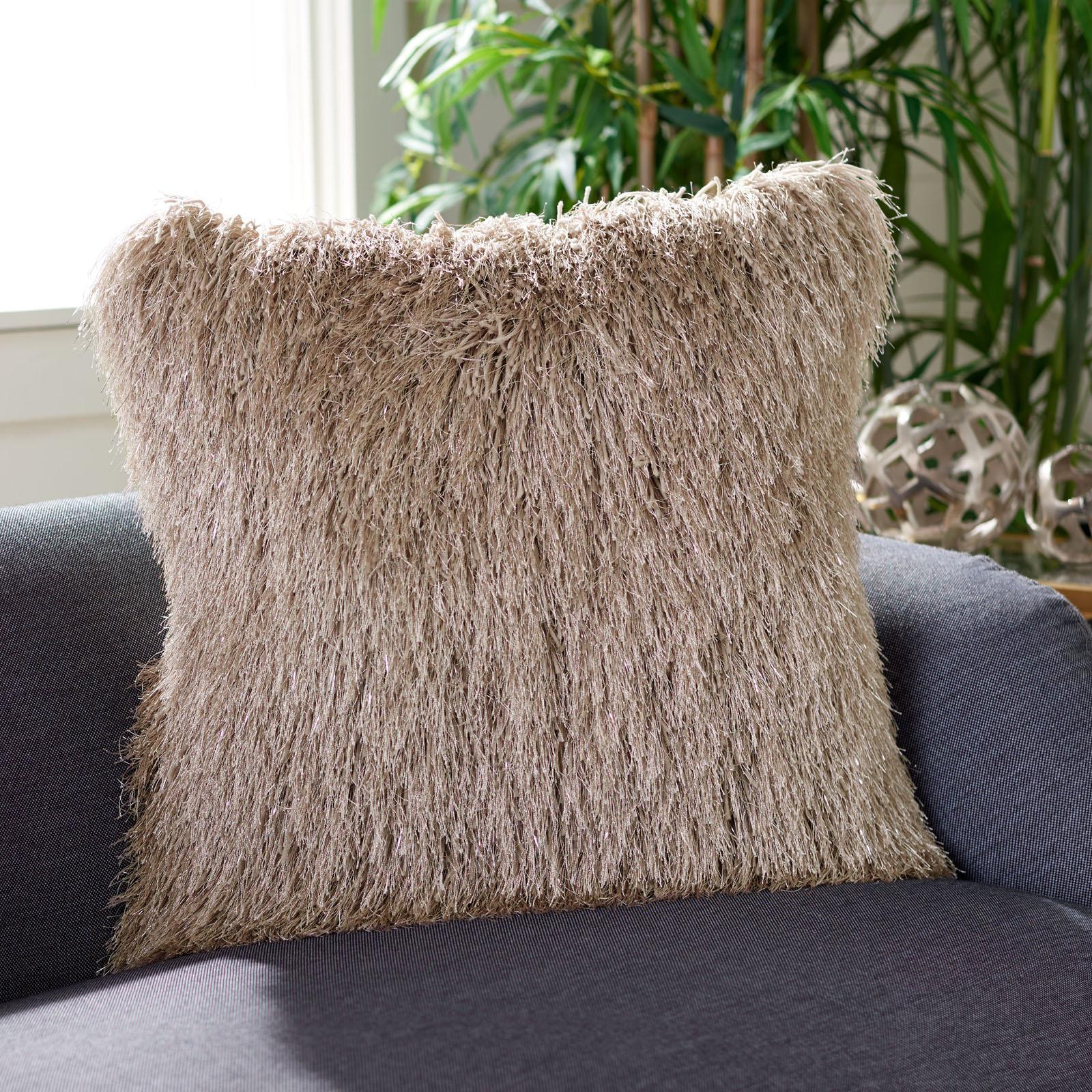 Shag Modish Metallic Throw Pillow