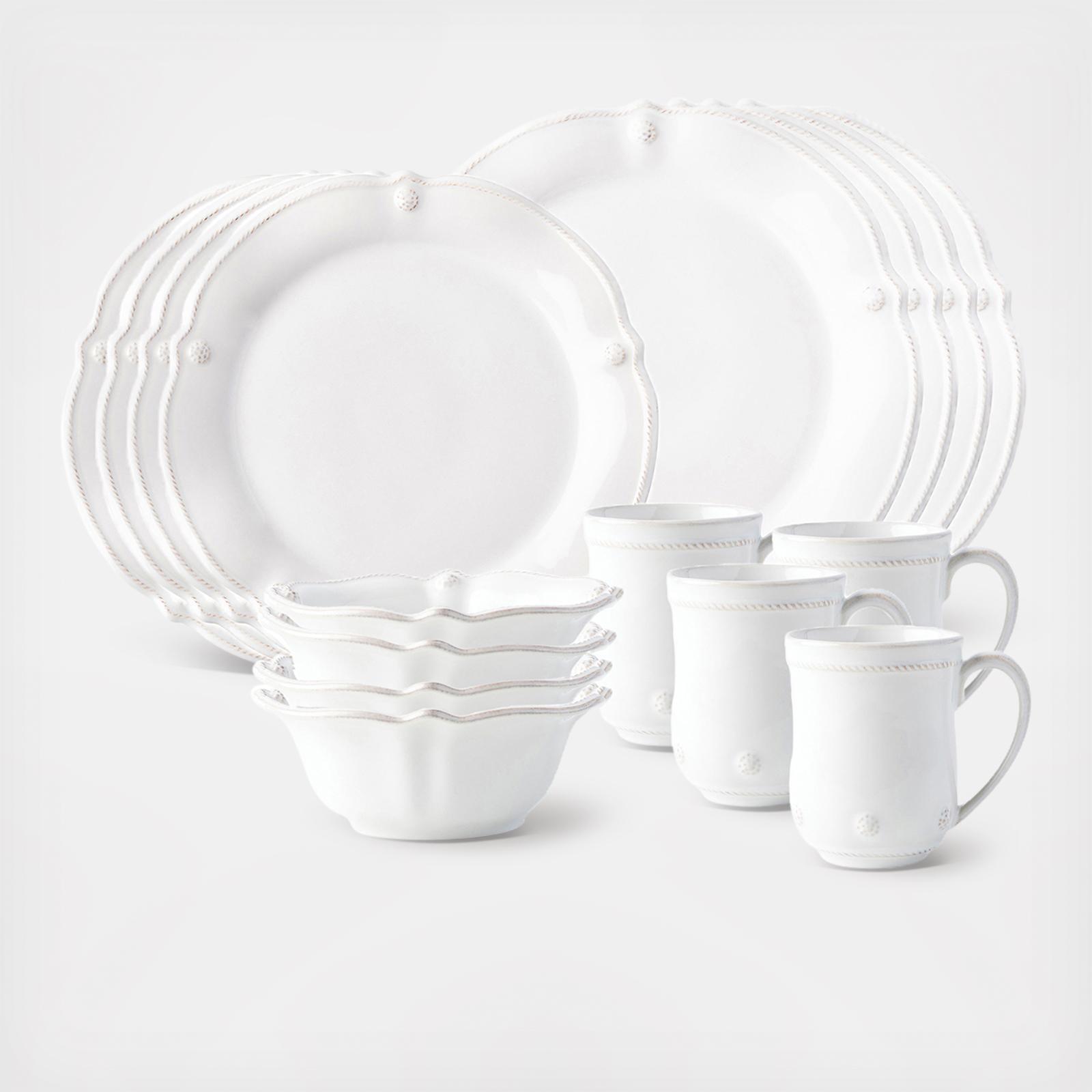 Berry & Thread Flared 16-Piece Dinnerware Set, Service for 4