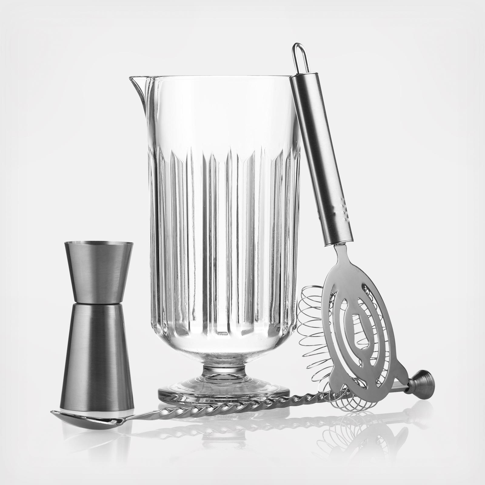 Classic Cocktail Flashback 4-Piece Bar Mixing Set
