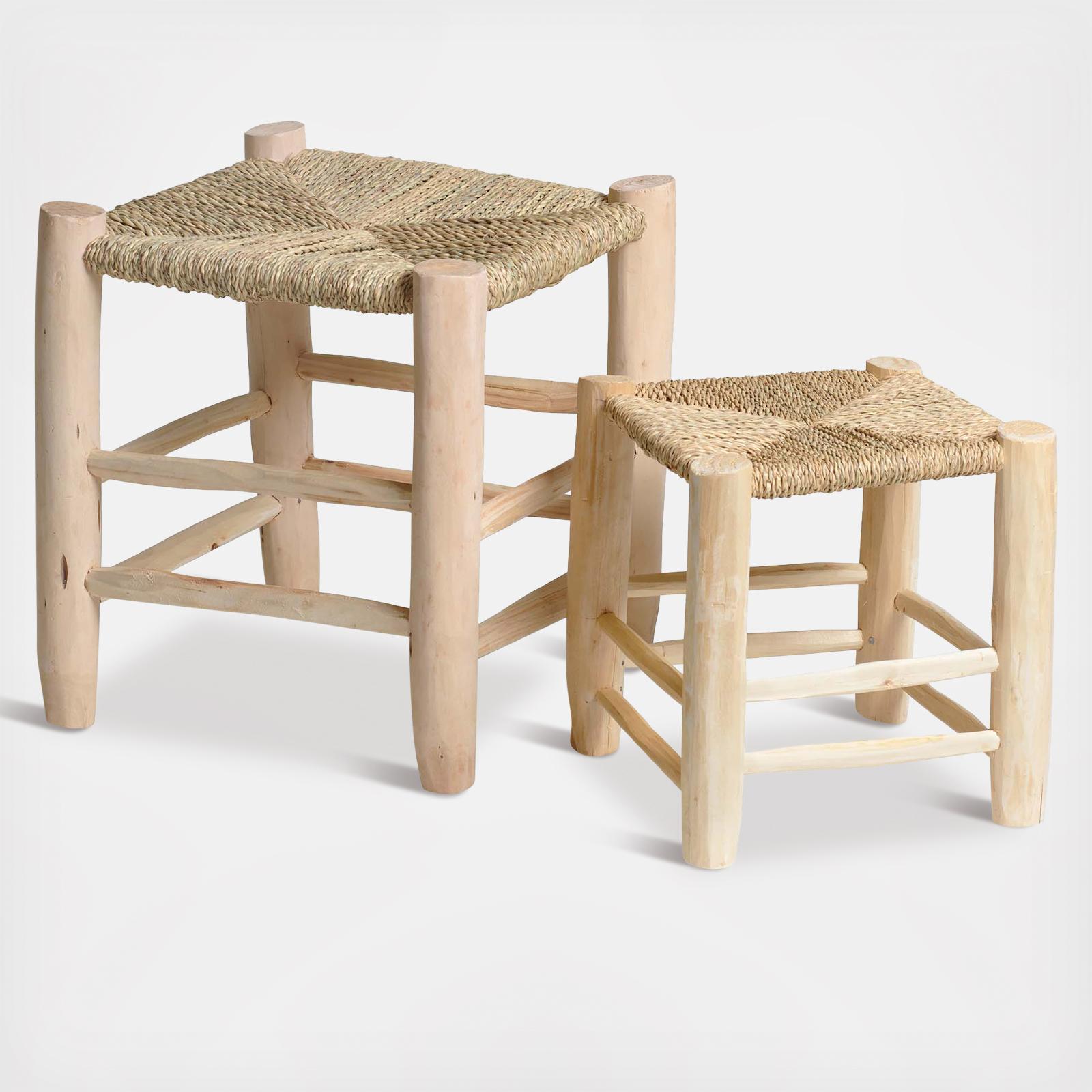 Casbah Grass Stools, Set of 2