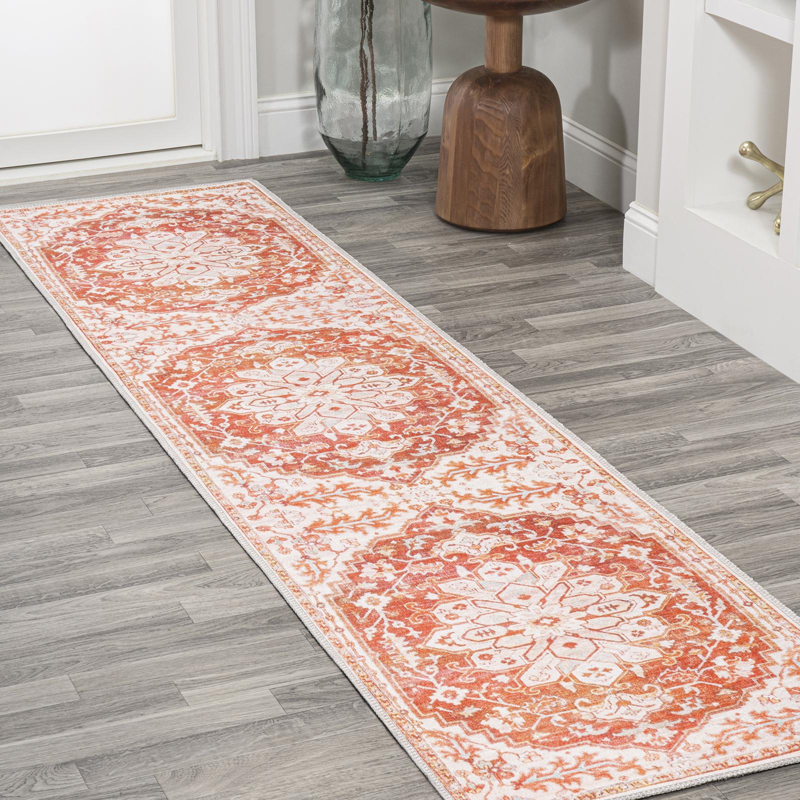 Asa Ornate Medallion Washable Runner Rug