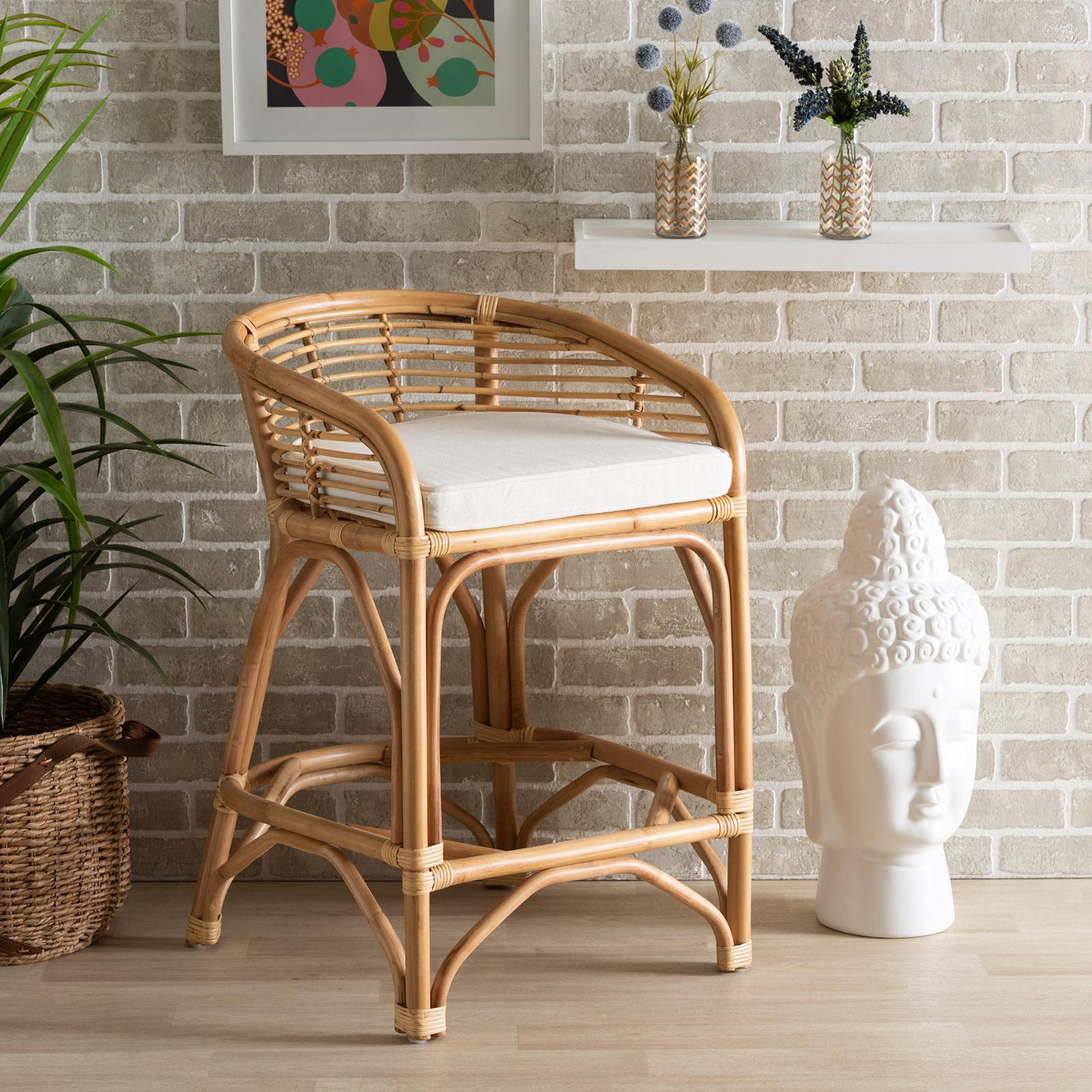 Maverick Modern Bohemian Upholstered Counter Stool