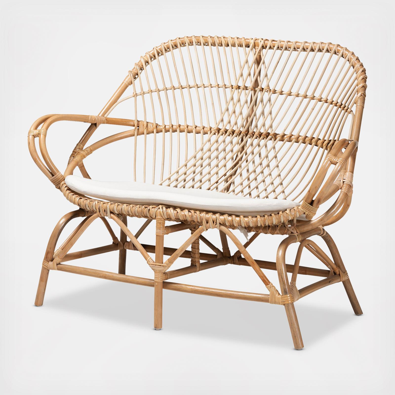 Jayden Modern Bohemian Upholstered Loveseat