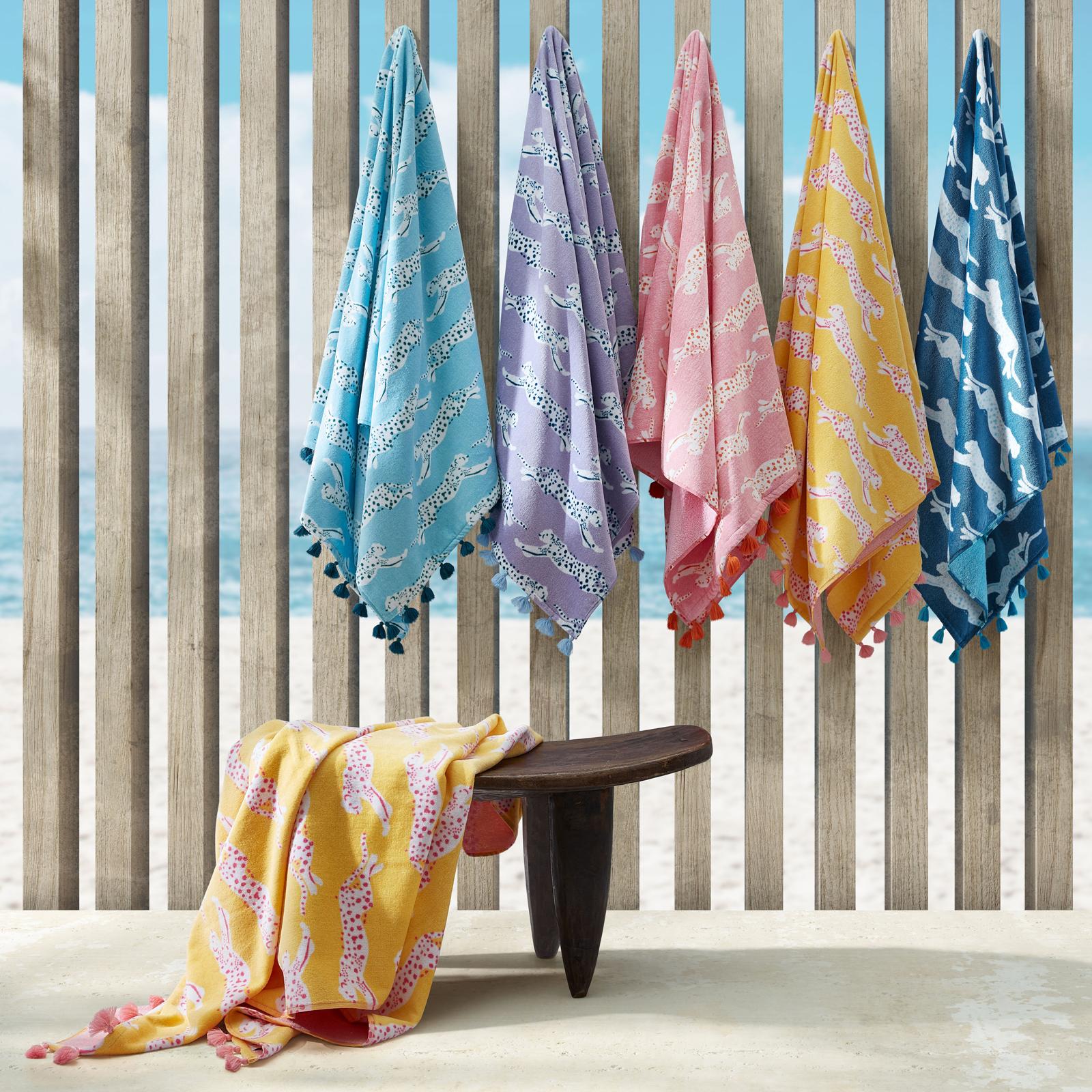 Leaping Leopard Beach Towel