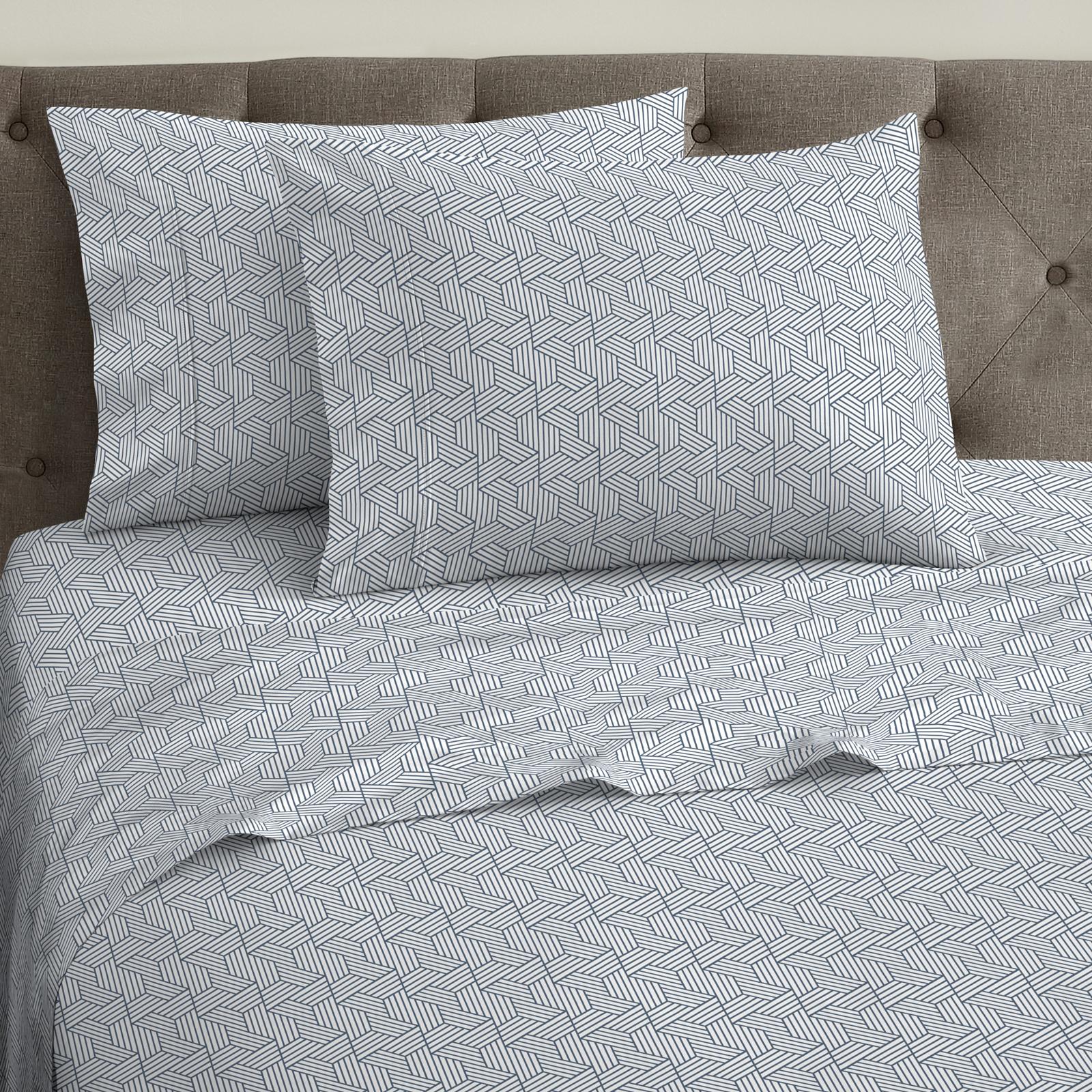 Cody Geometric Sateen HygroCottonÂ® Performance 4-Piece Sheet Set