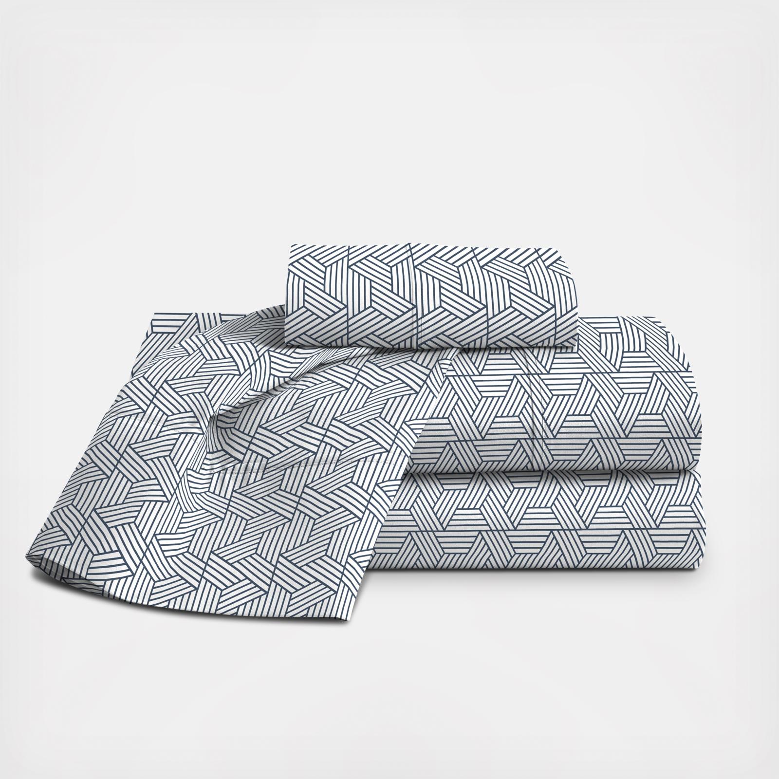 Cody Geometric Sateen HygroCotton® Performance 4-Piece Sheet Set