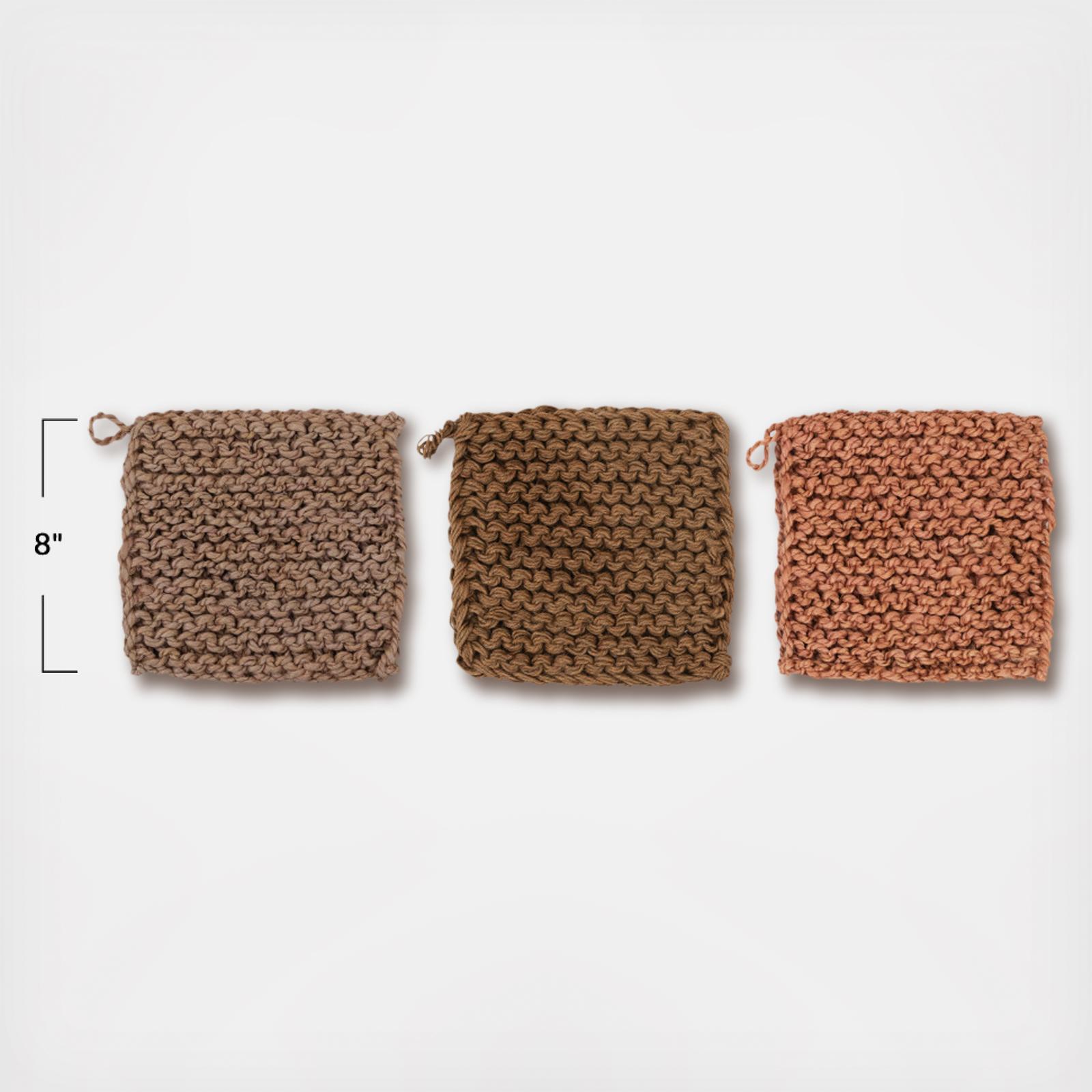 3-Piece Jute Crocheted Pot Holder Set