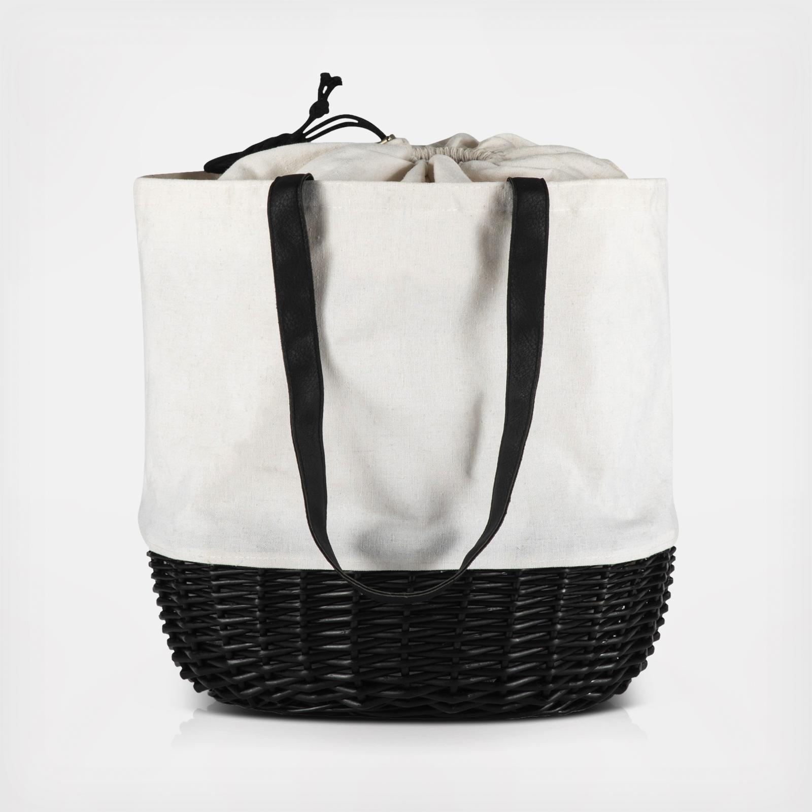 Coronado Canvas and Willow Basket Tote