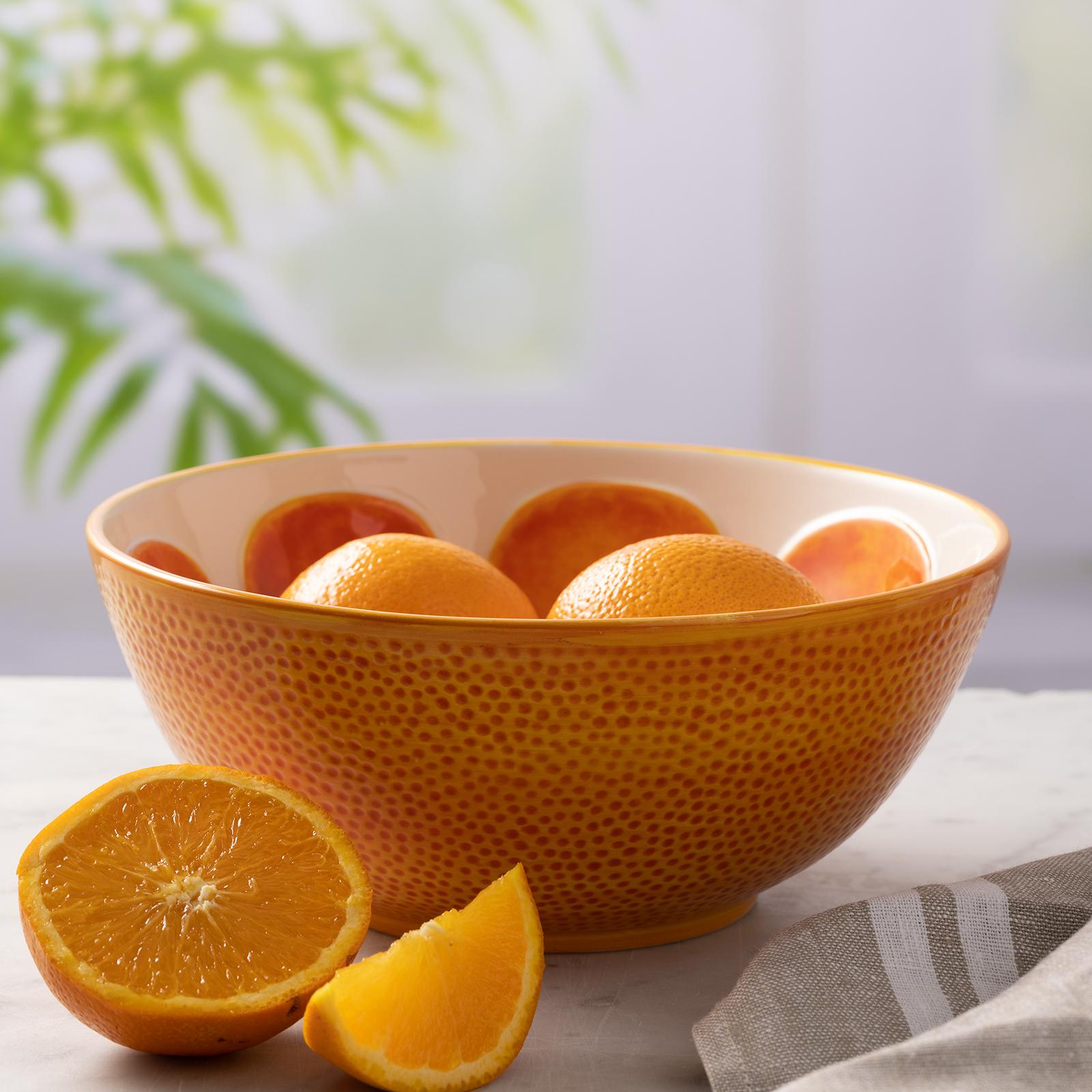 World Foods Orange Serving Bowl