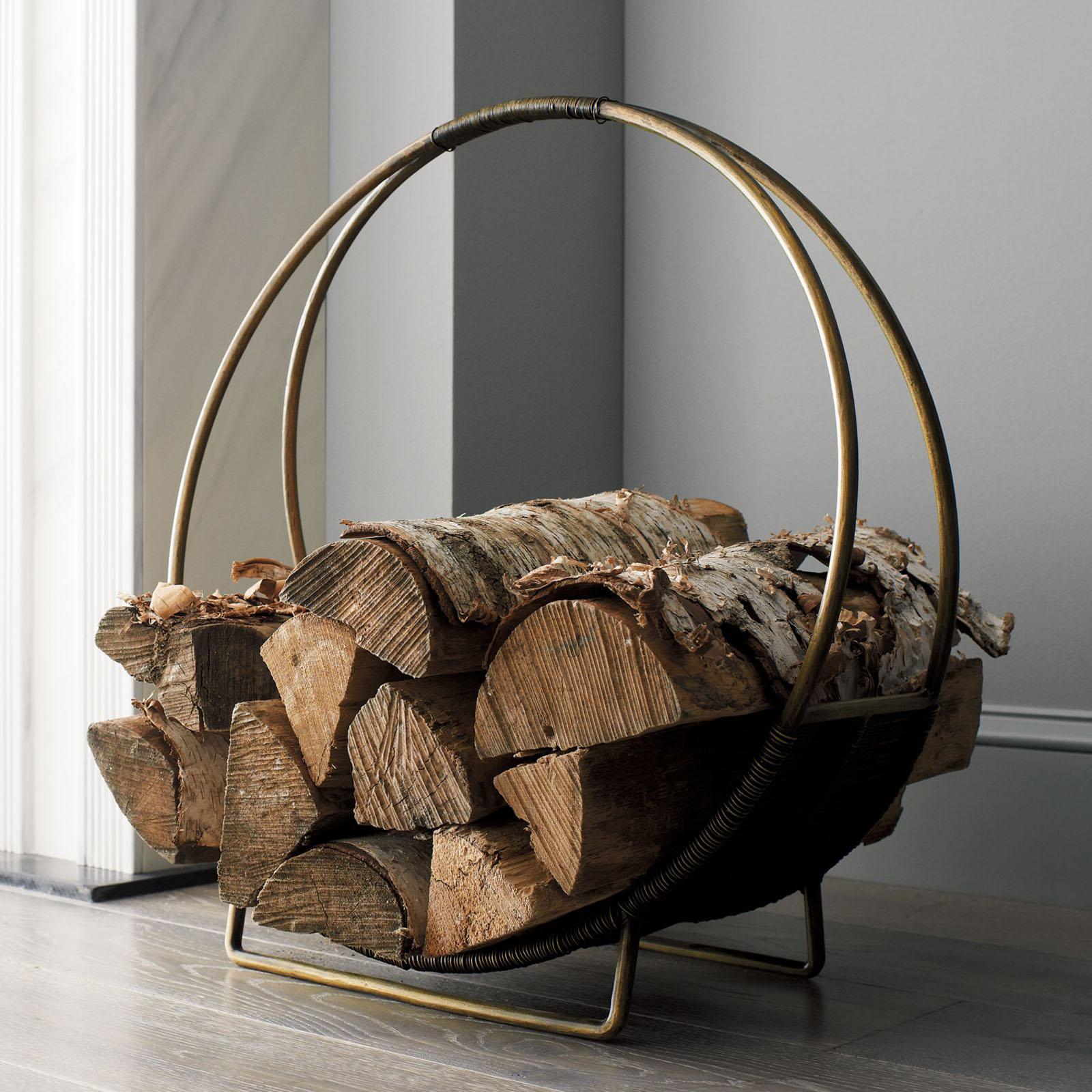 Antiqued Brass Log Holder