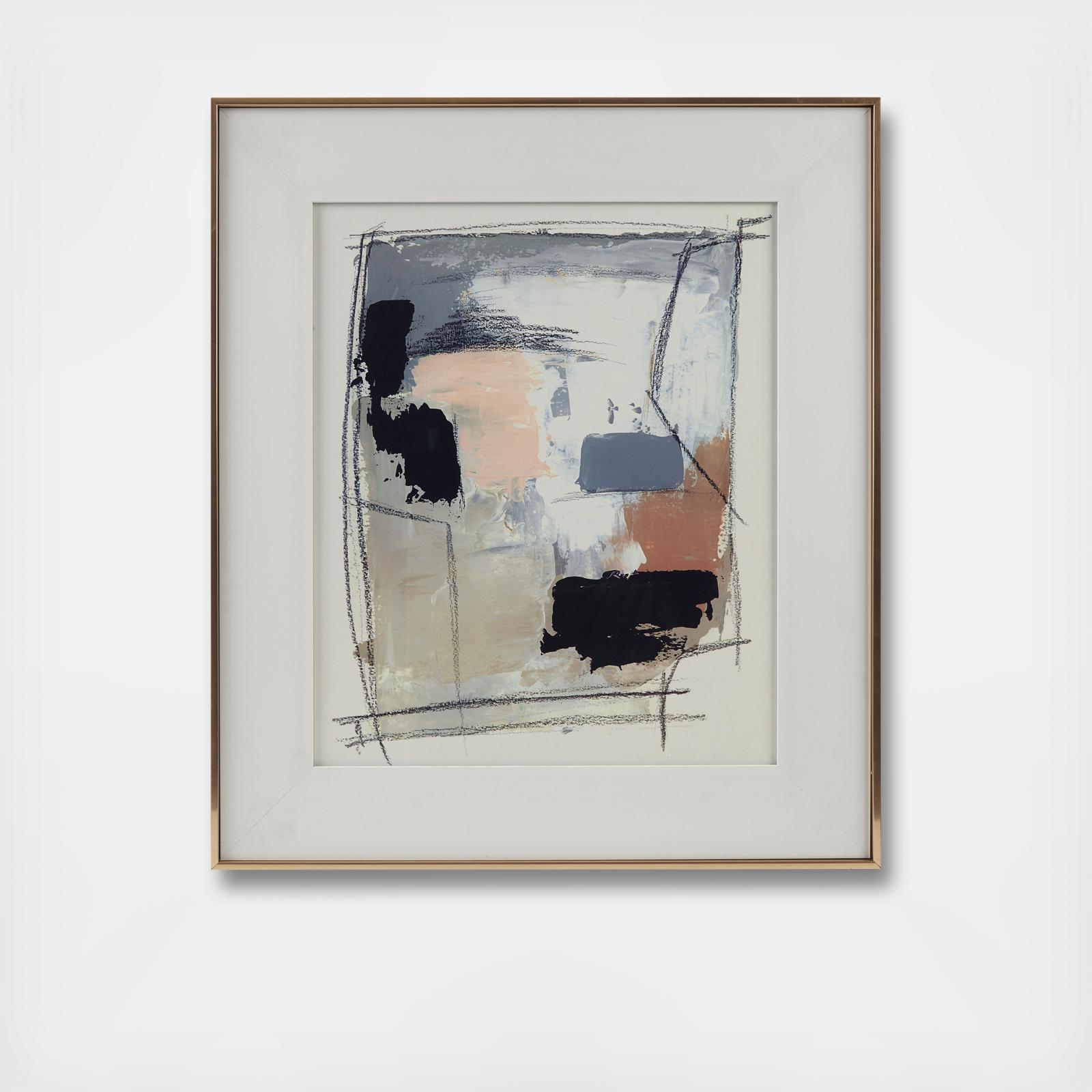 Abstract Reveal Double Matted Framed Glass Wall Art