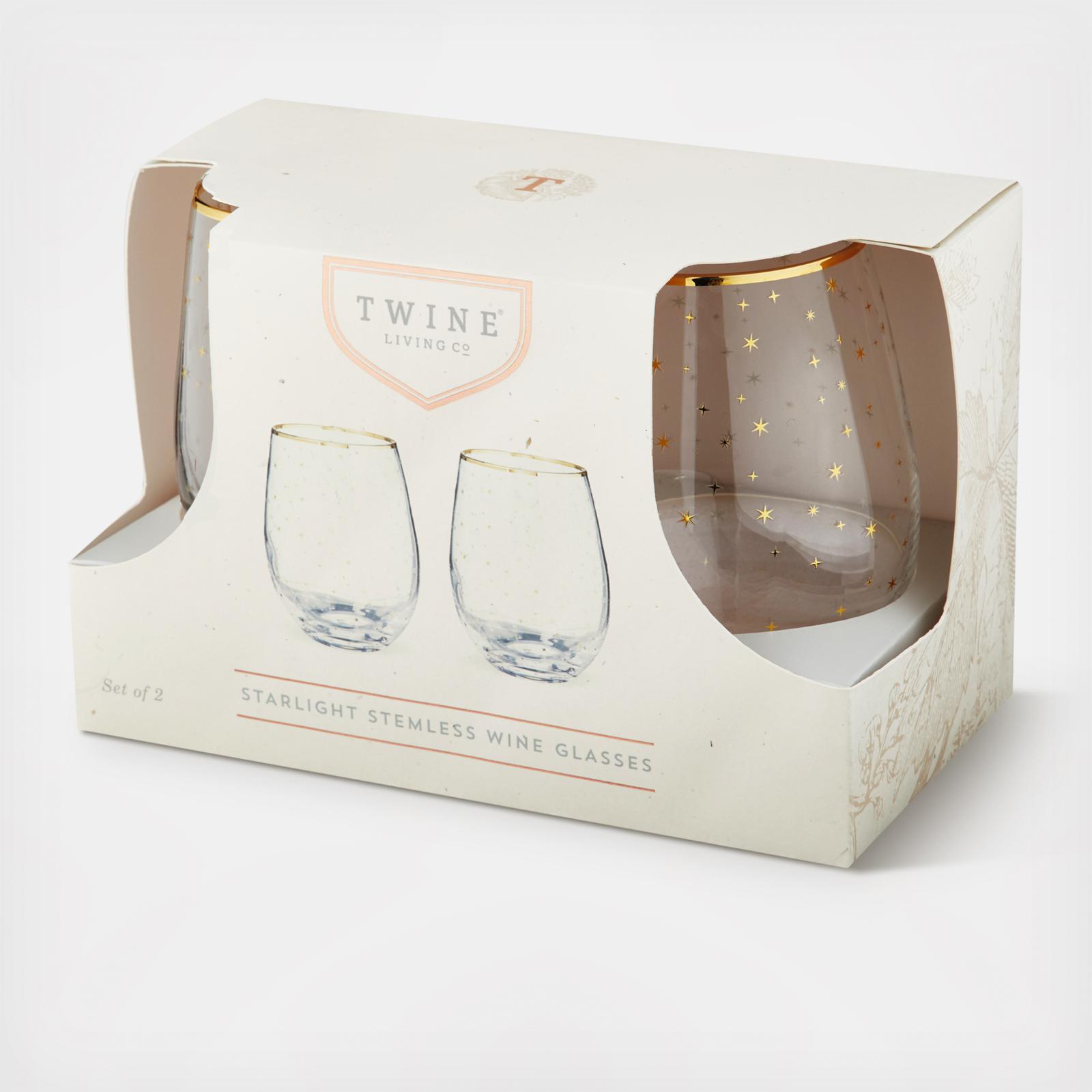 Starlight Stemless Wine Glass, Set of 2
