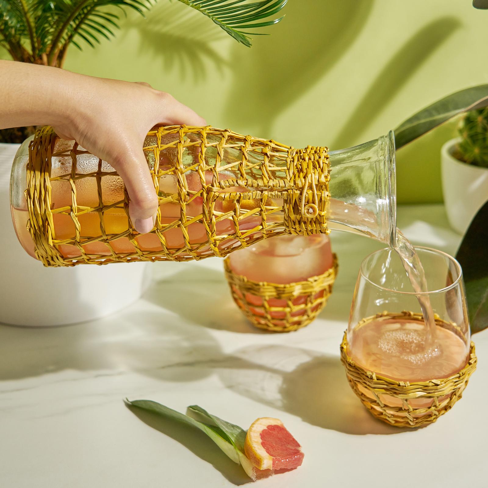 Island Carafe 3-Piece Wine Glass Set