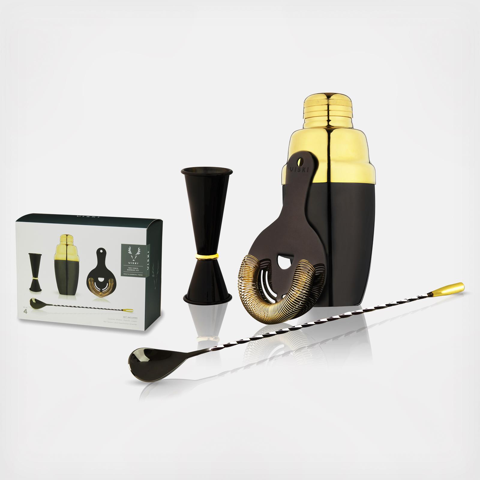 4-Piece Two-Toned Barware Set