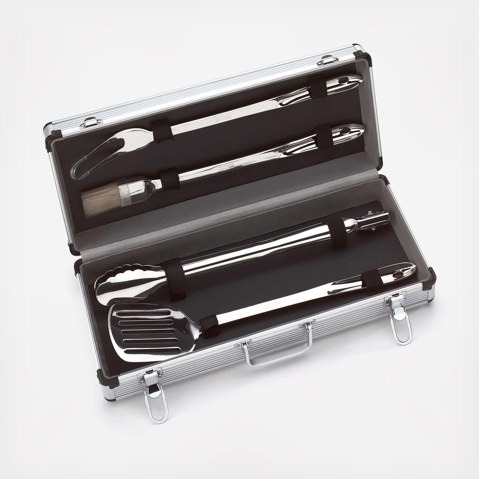4-Piece BBQ Tool Set with Case