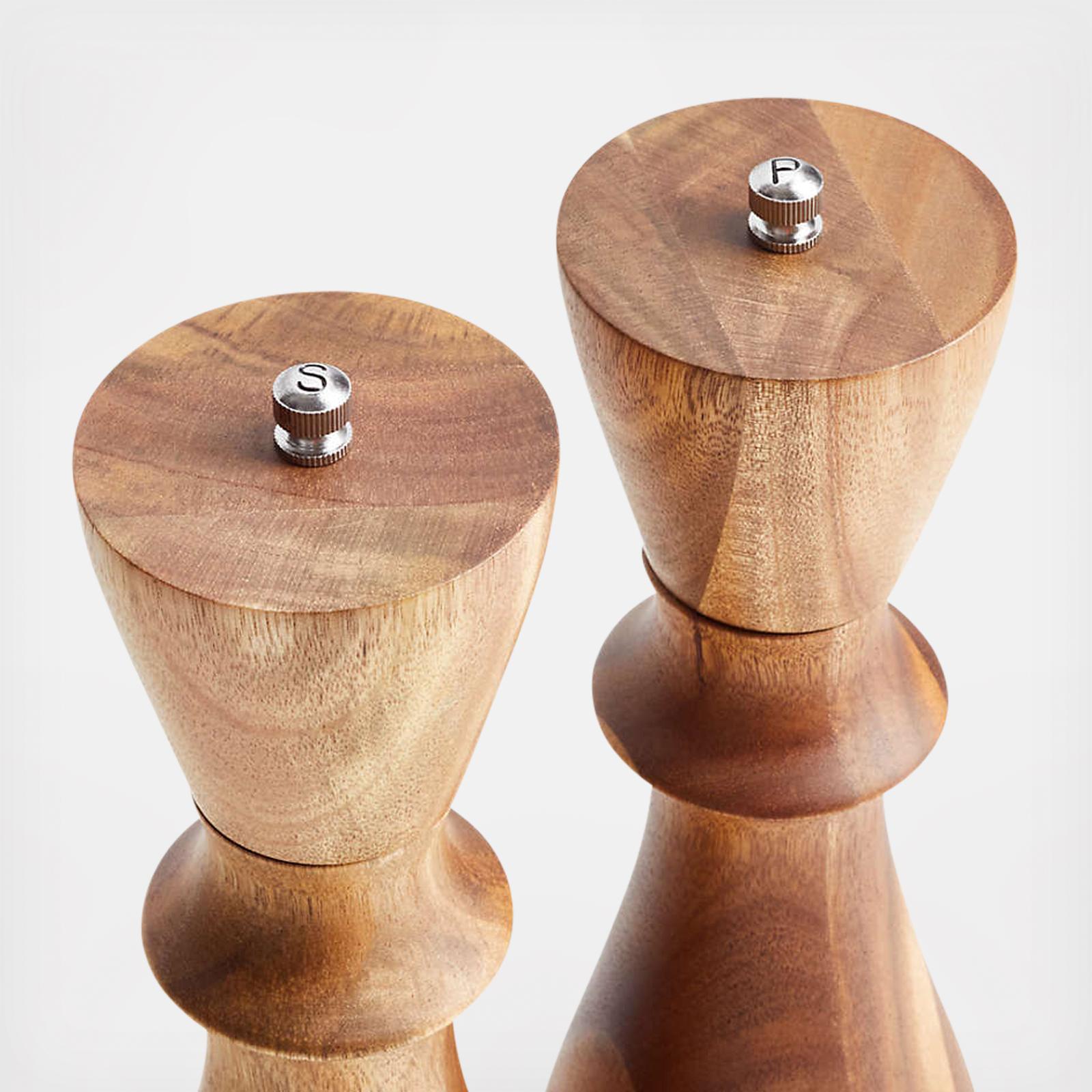 Aster Acacia Wooden Salt & Pepper Mill Grinder Set