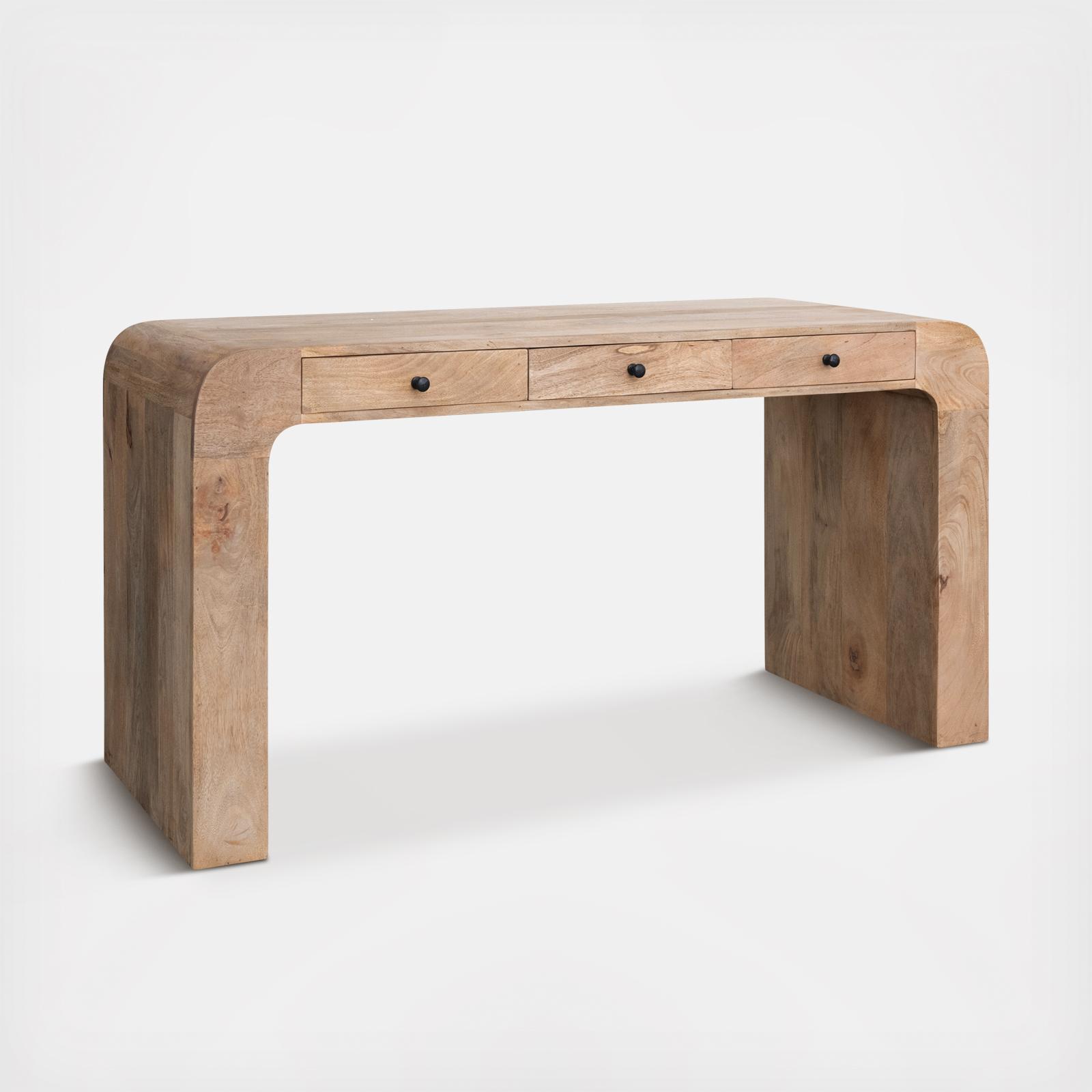 3-Drawer Mango Wood Desk