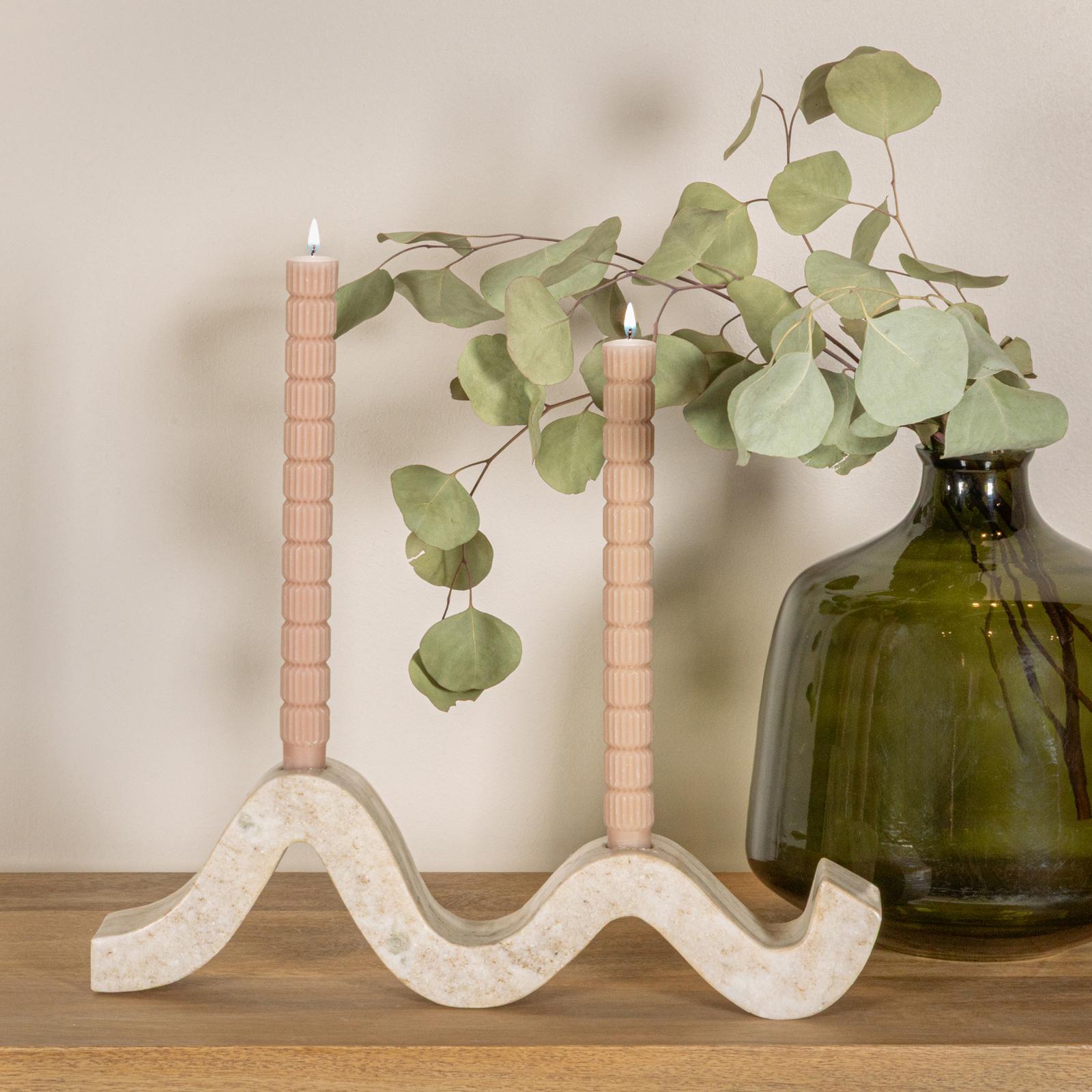 Modern Marble Wave Double Taper Candle Holder