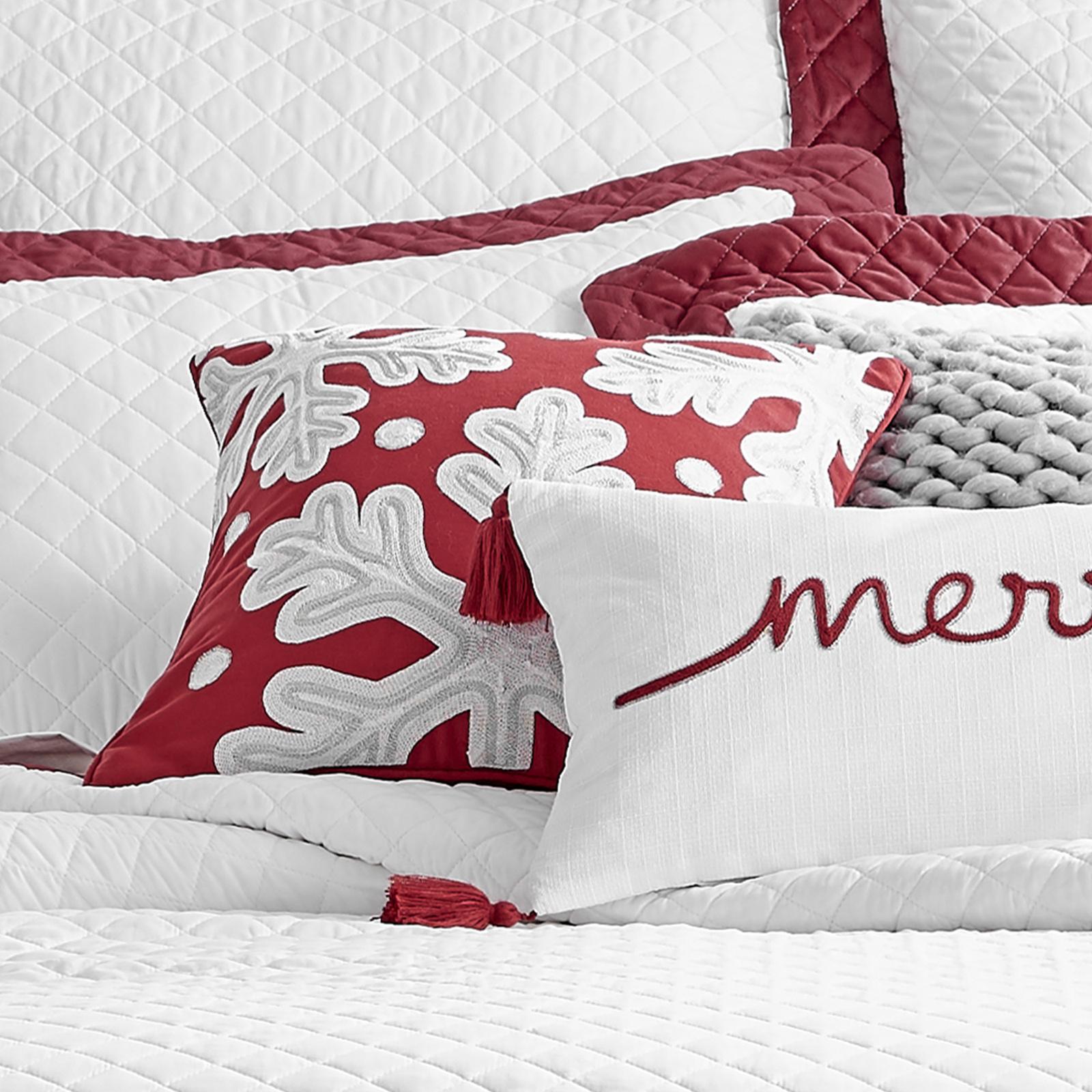 All is Bright Snowflake Pillow