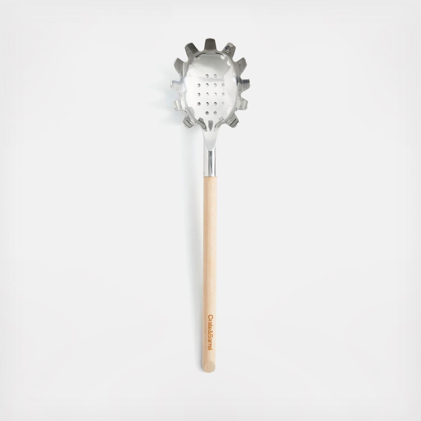 Beechwood and Stainless Steel Pasta Spoon