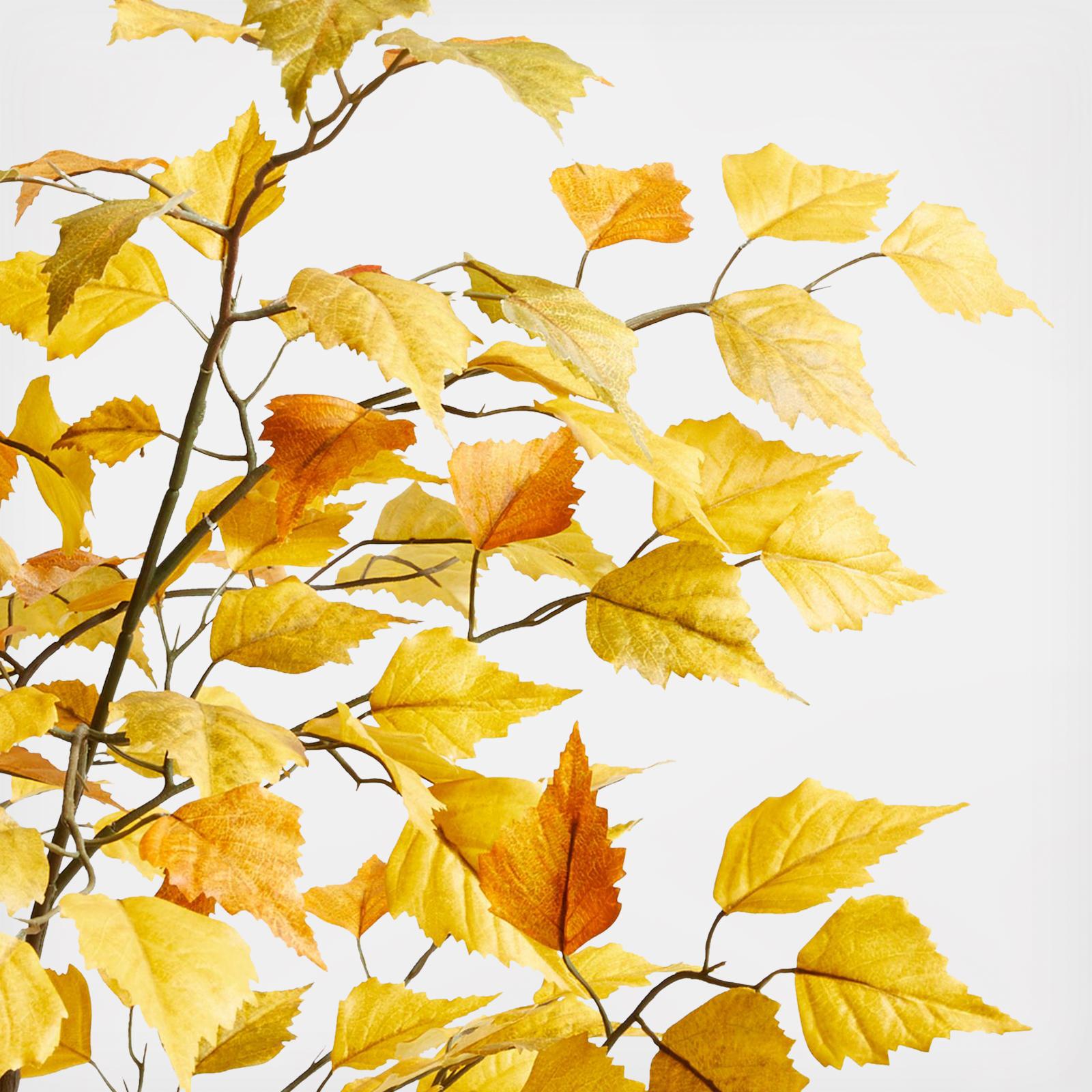 Potted Faux Golden Leaf Tree