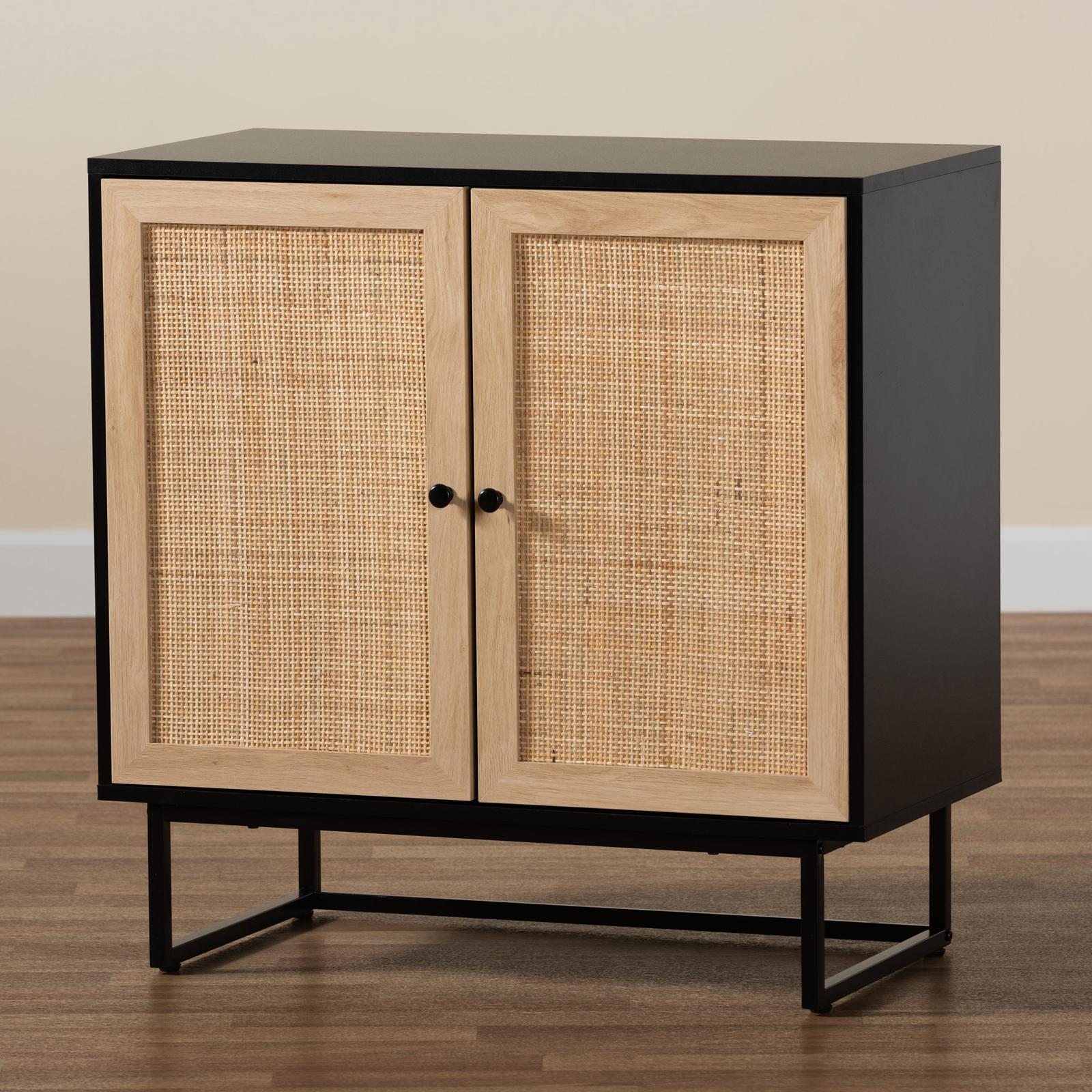 Declan Natural Rattan 2-Door Storage Cabinet