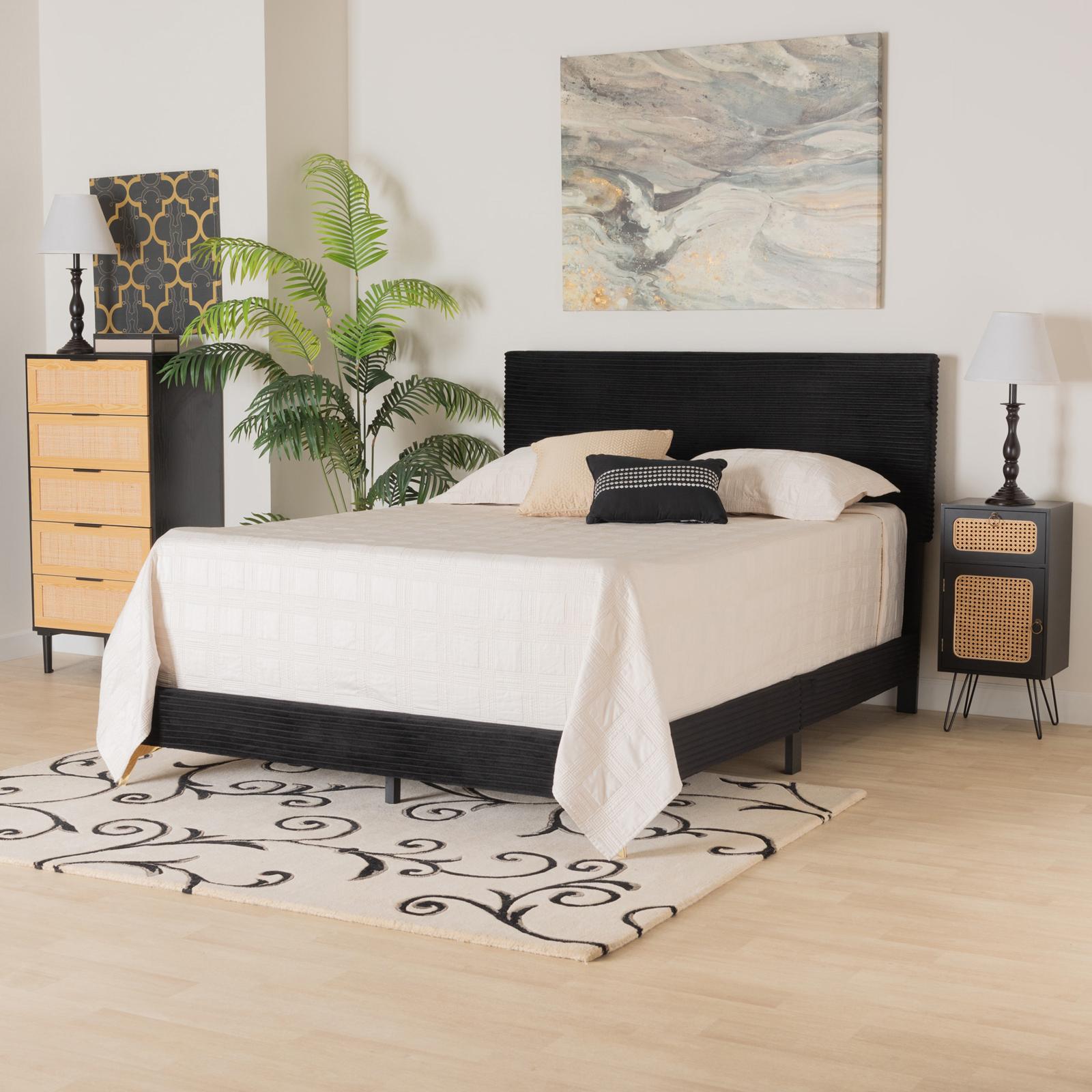 Abberton Velvet Panel Bed