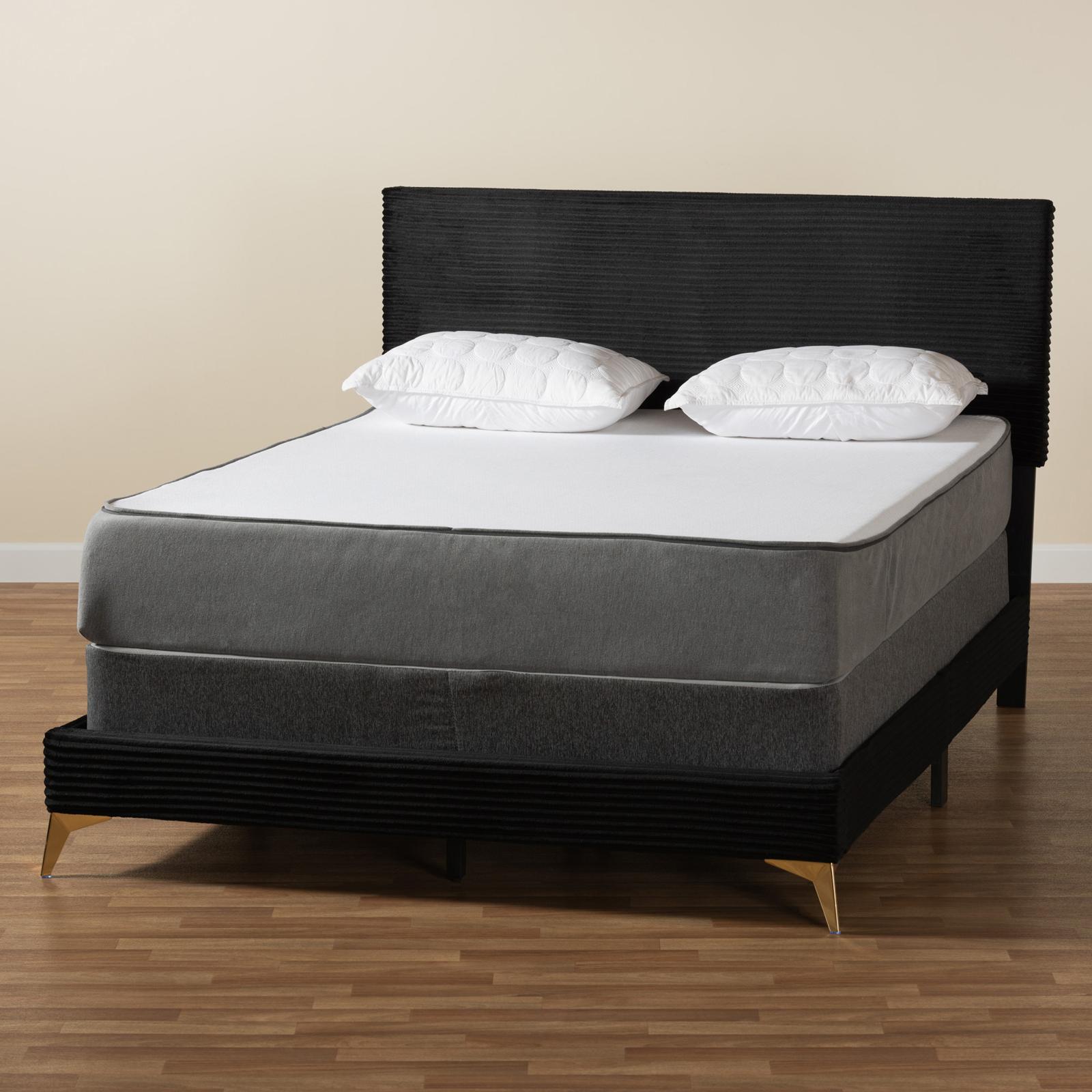 Abberton Velvet Panel Bed