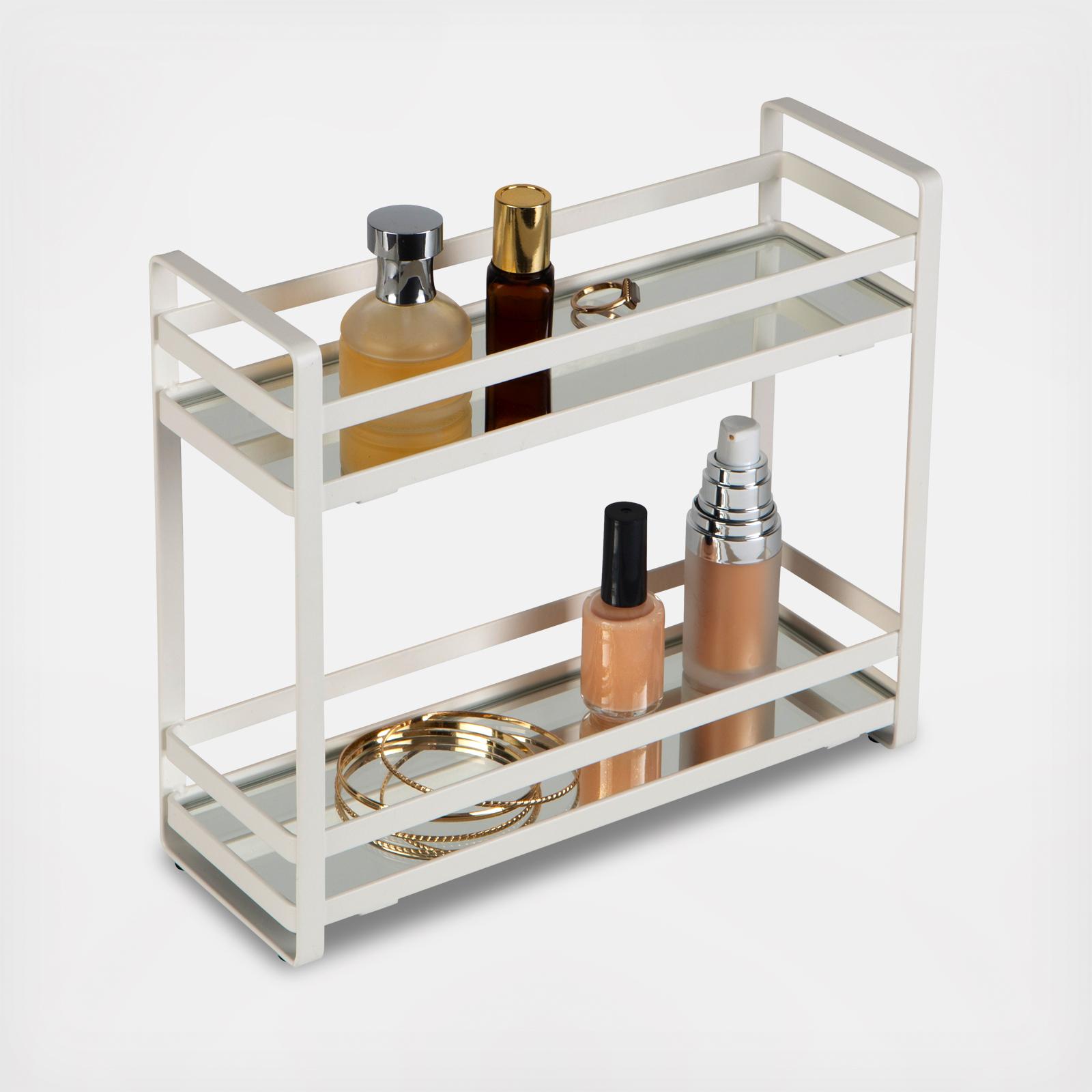 2-Tier Flat Wire Slim Vanity Tower