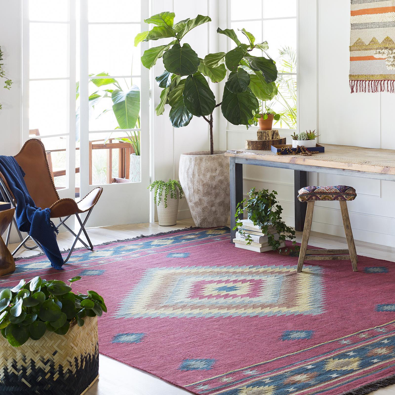 Jewel Tone Flatweave Southwest Rug