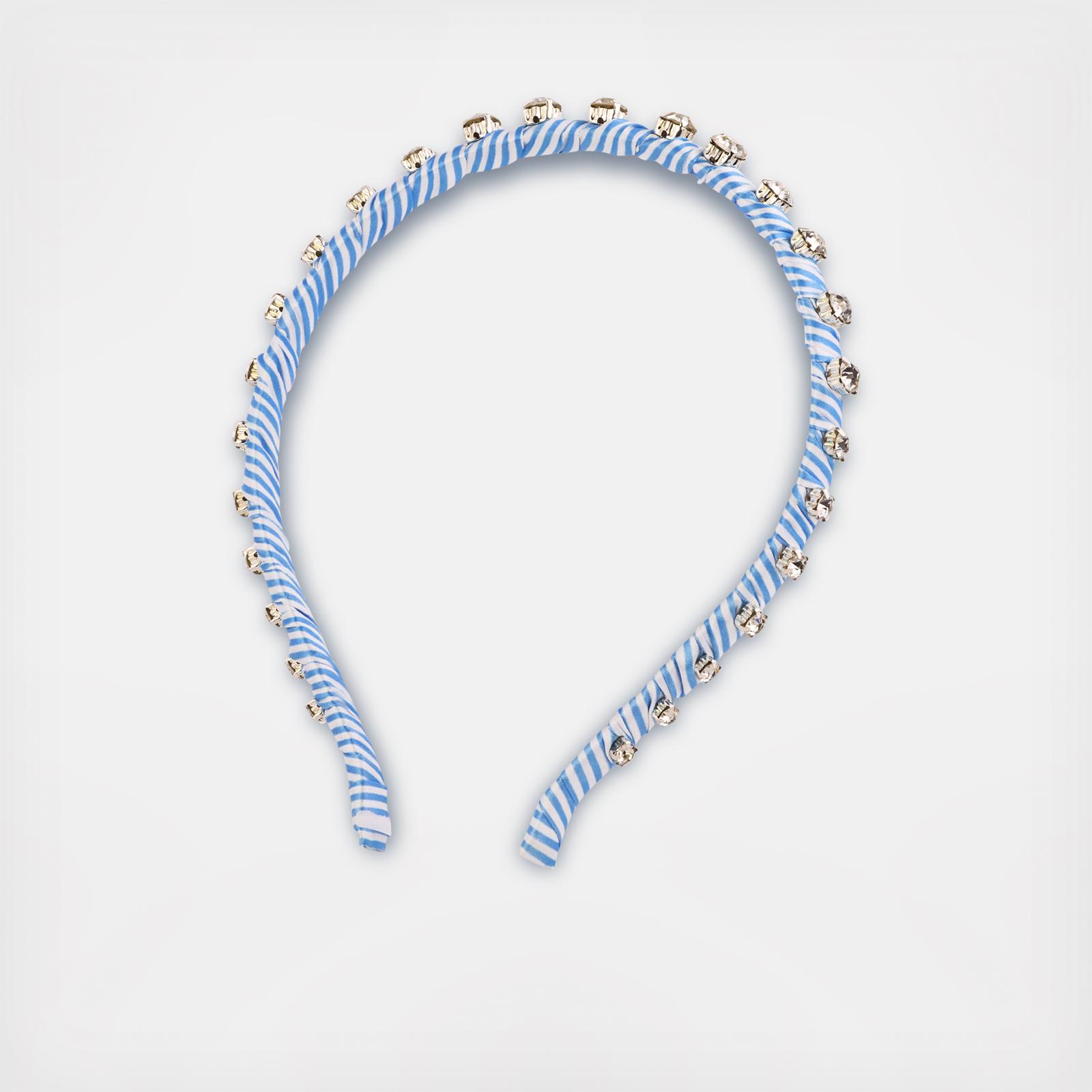 Frenchie Stripe Embellished Skinny Headband