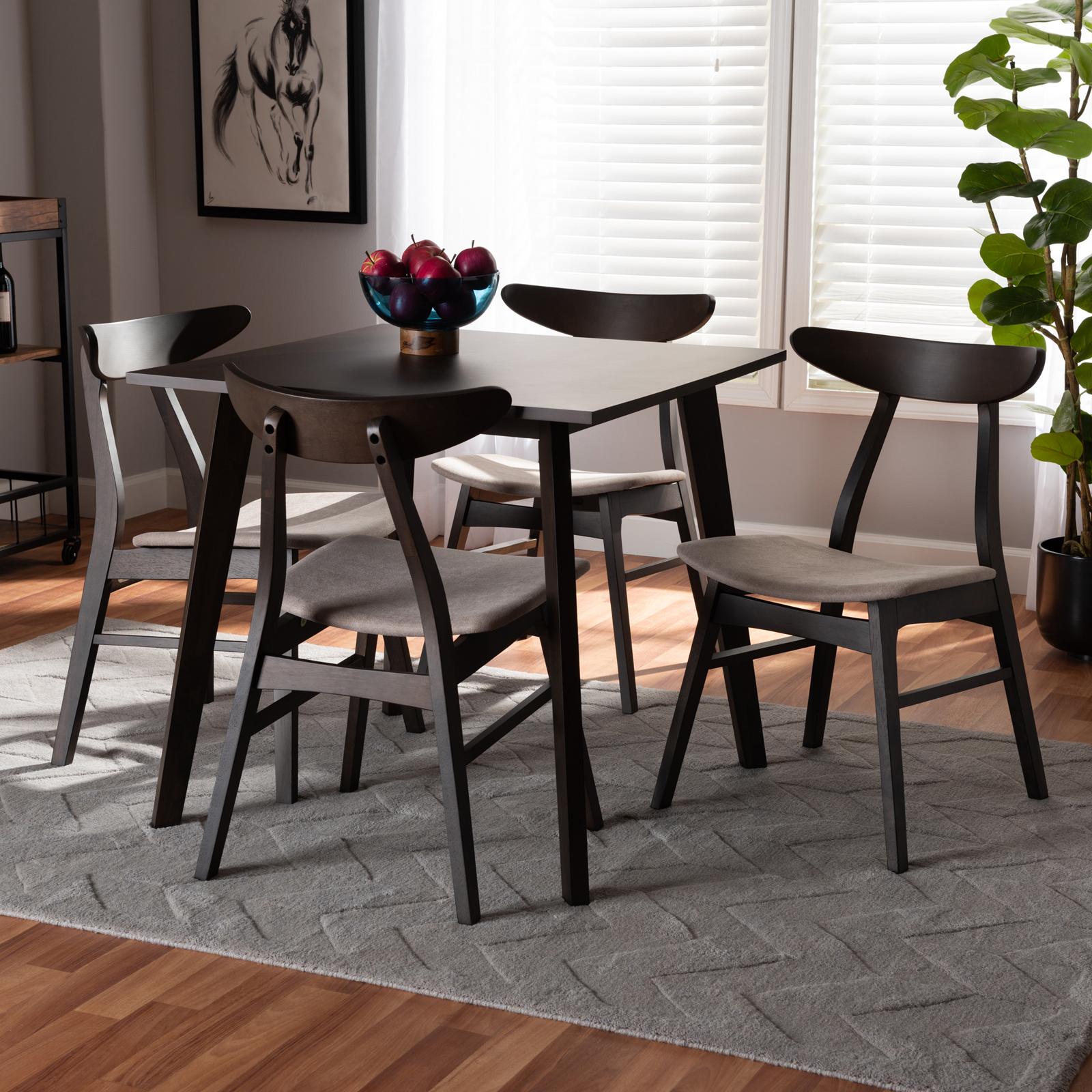 Britte Mid-Century Modern 5-Piece Dining Set