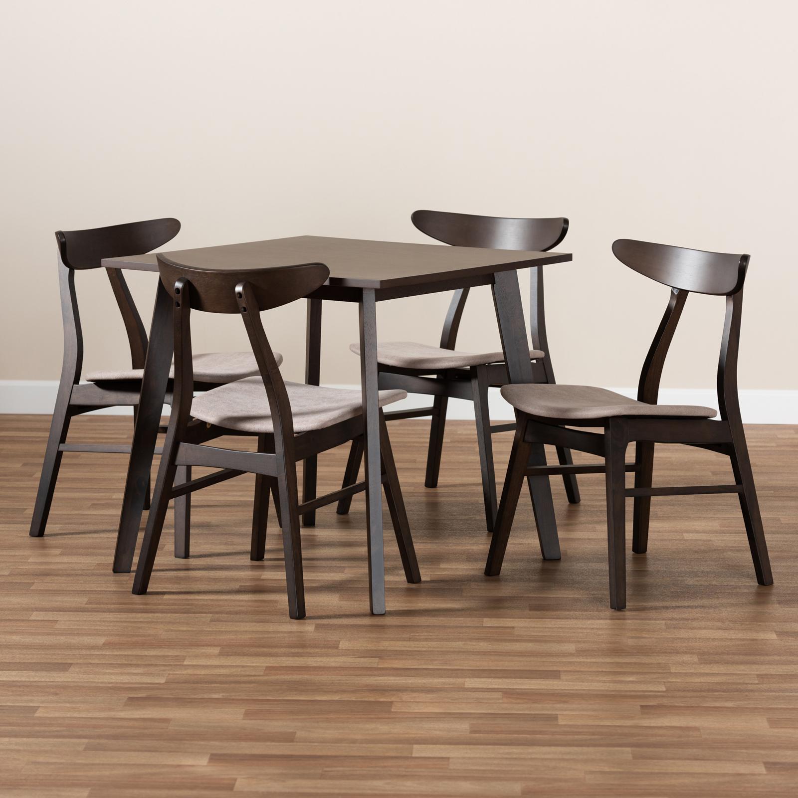 Britte Mid-Century Modern 5-Piece Dining Set