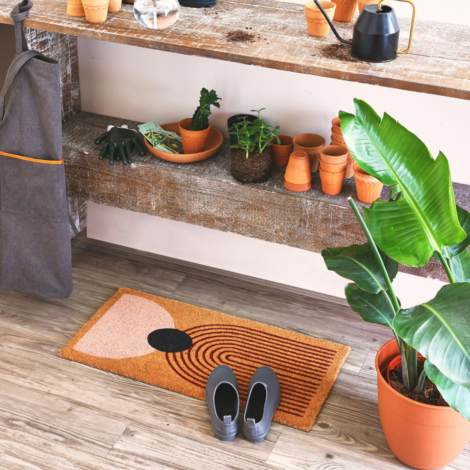 Abstract Print Coir Doormat