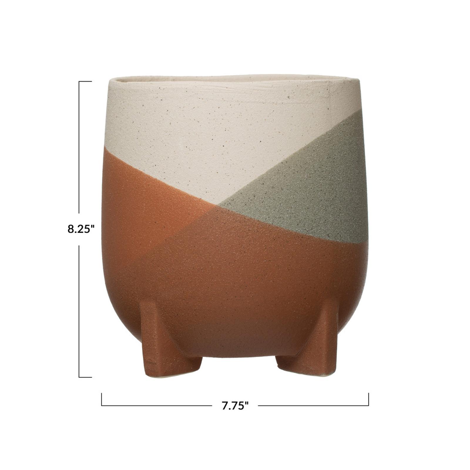 Stoneware Footed Planter Pot