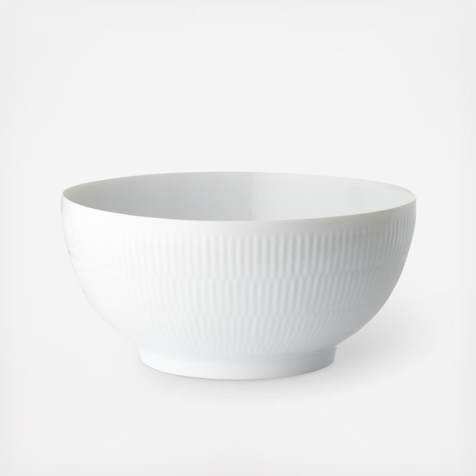 White Fluted Salad Bowl
