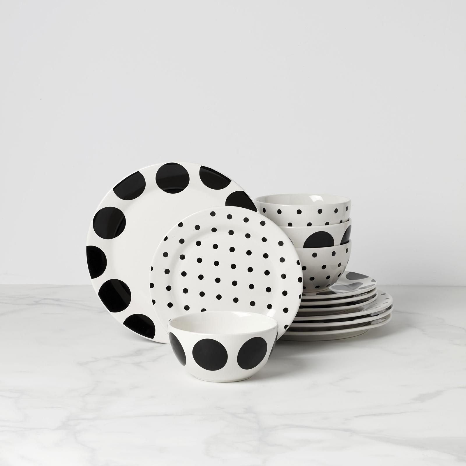 Deco Dot 12-Piece Dinnerware Set, Service for 4