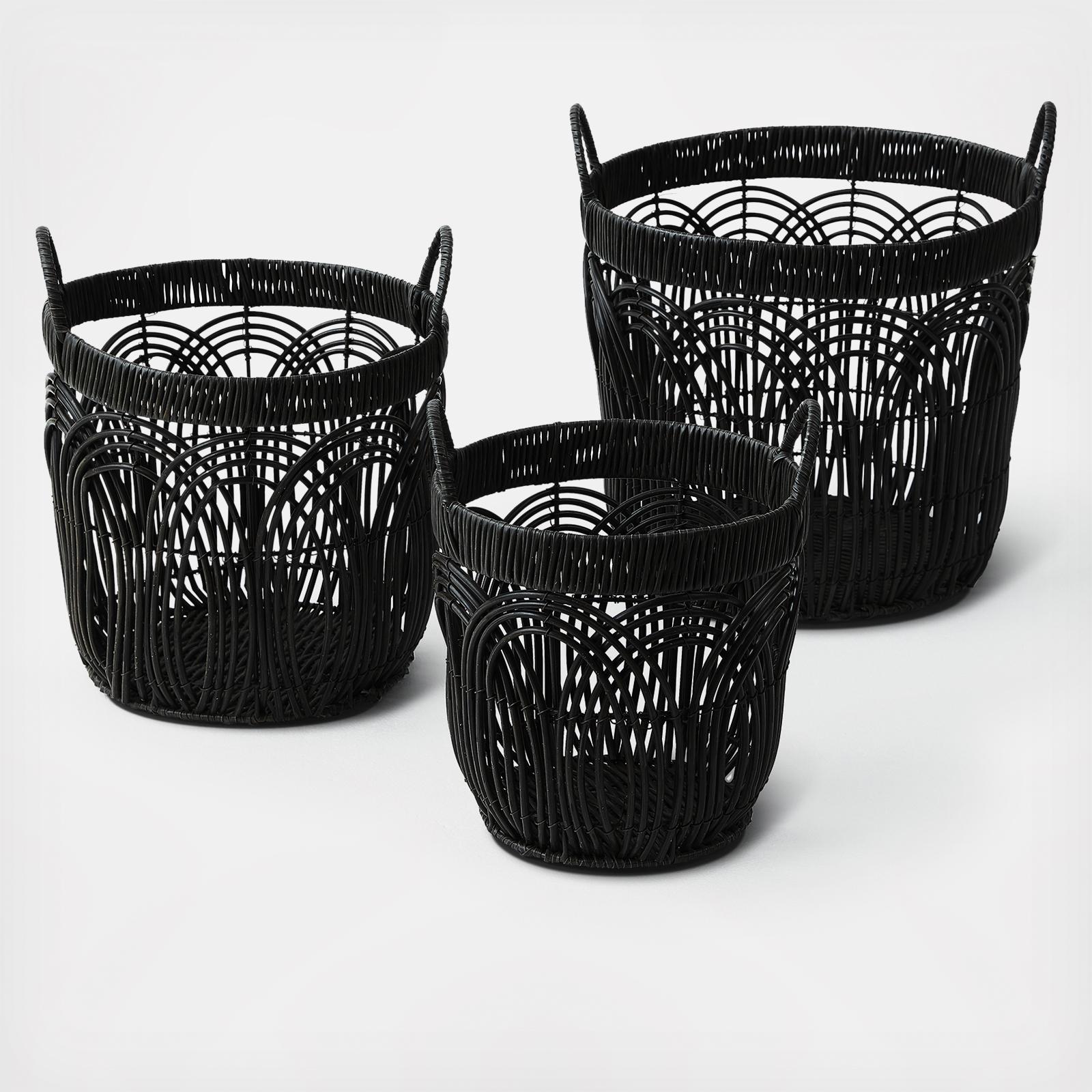 3-Piece Wicker Weave Basket Set