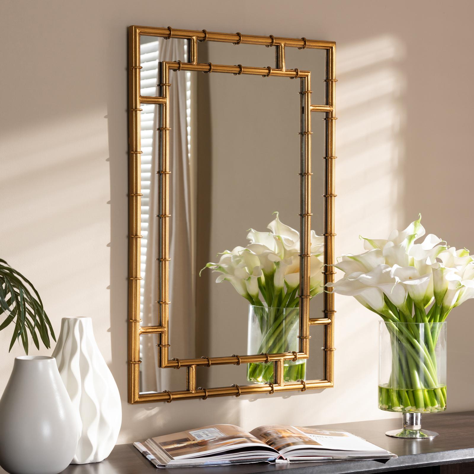 Adra Bamboo Accent Wall Mirror