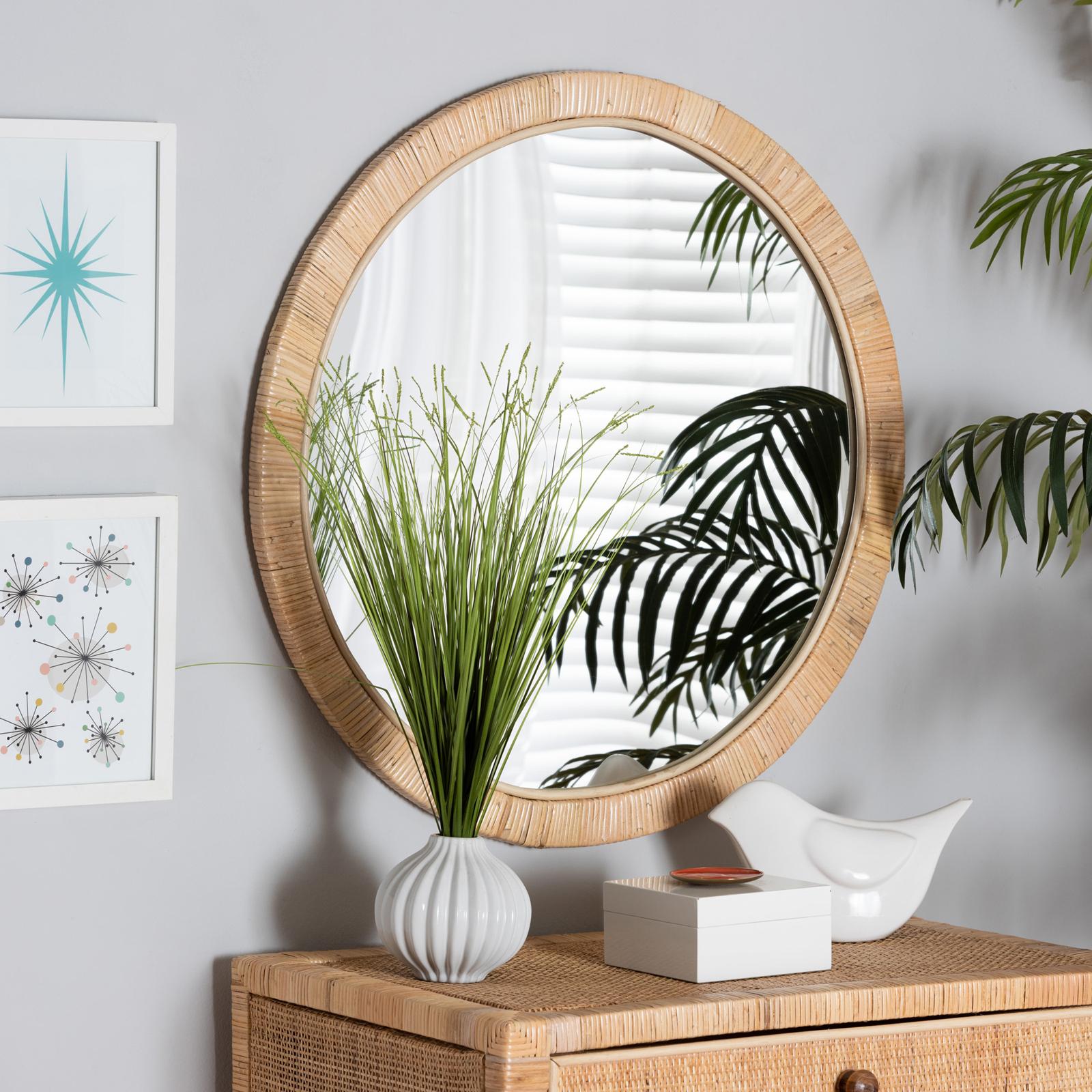 Bella Modern Bohemian Round Mirror