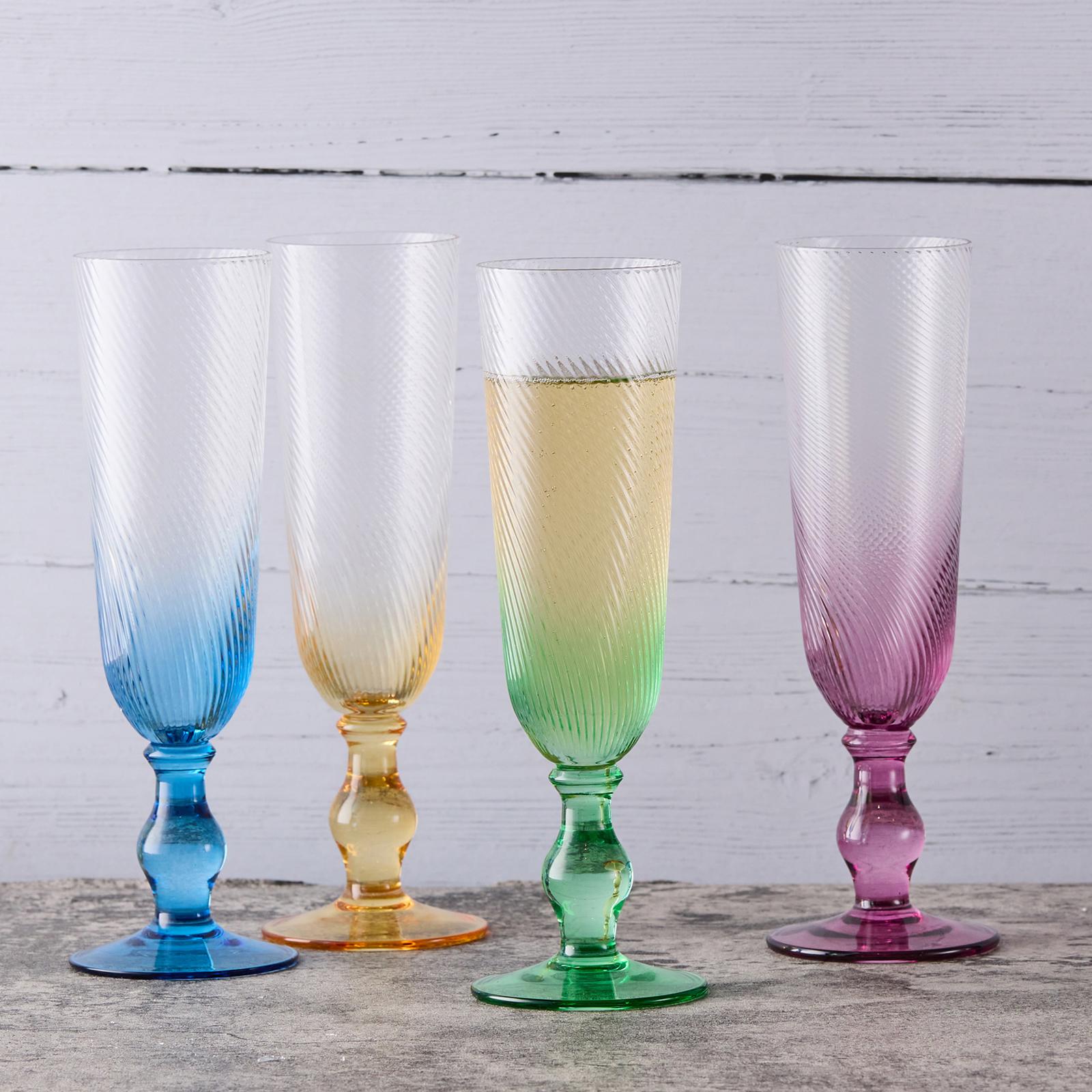 Swirl Champagne Flute, Set of 4