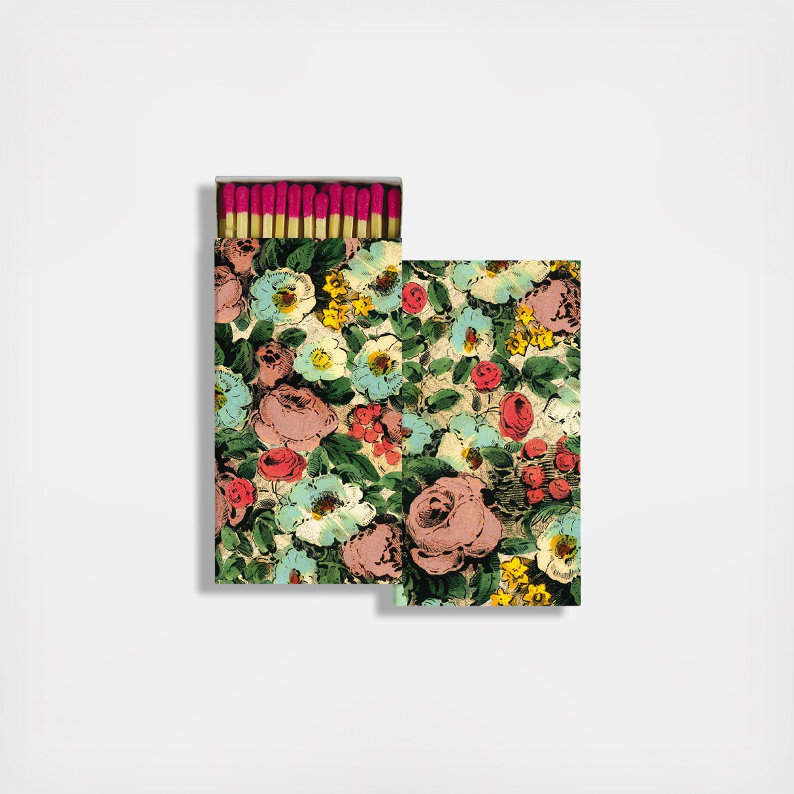 Floral Collage Match Box, Set of 8