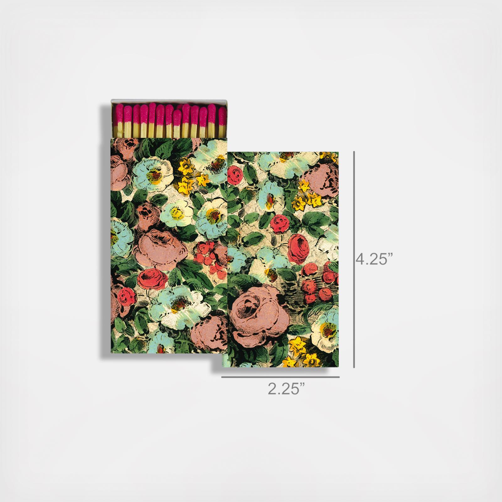Floral Collage Match Box, Set of 8
