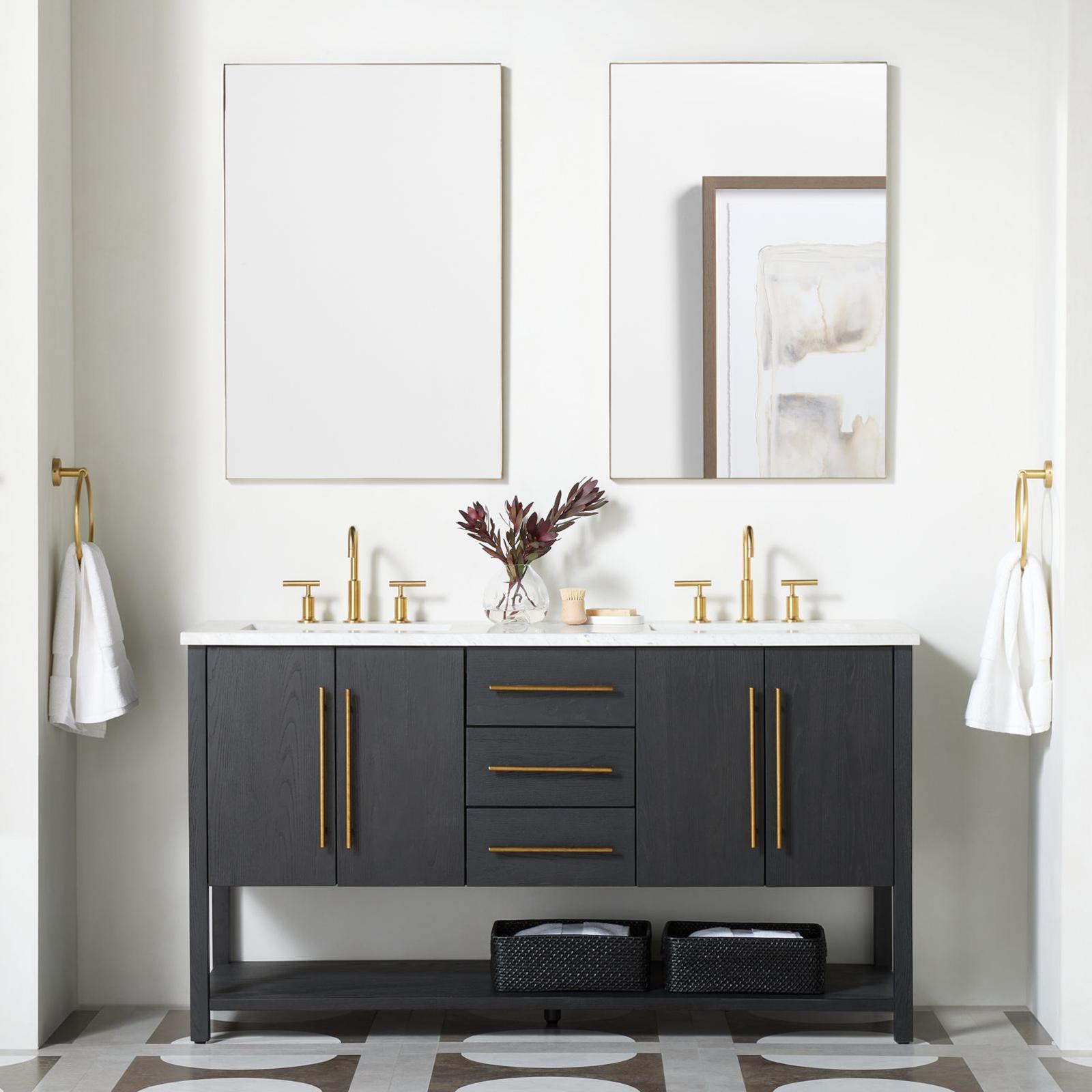 Carmen Double Sink Vanity with Shelf