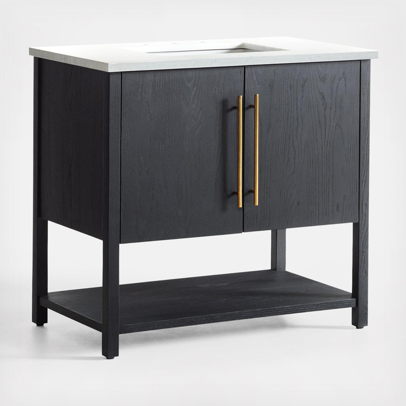 Carmen Single Sink Vanity with Shelf