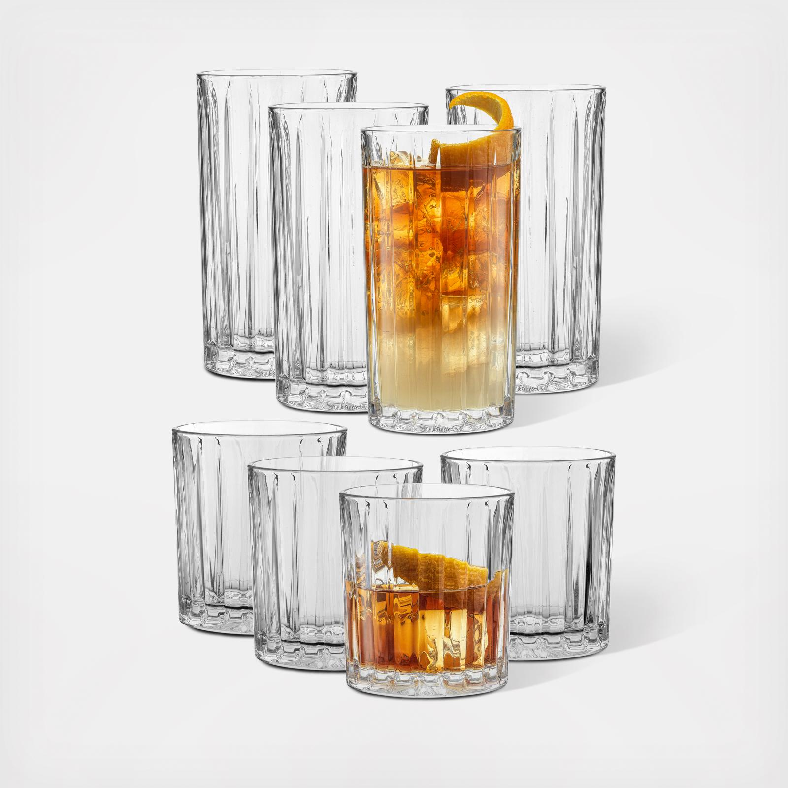 Alina 8-Piece Ribbed Drinkware Set
