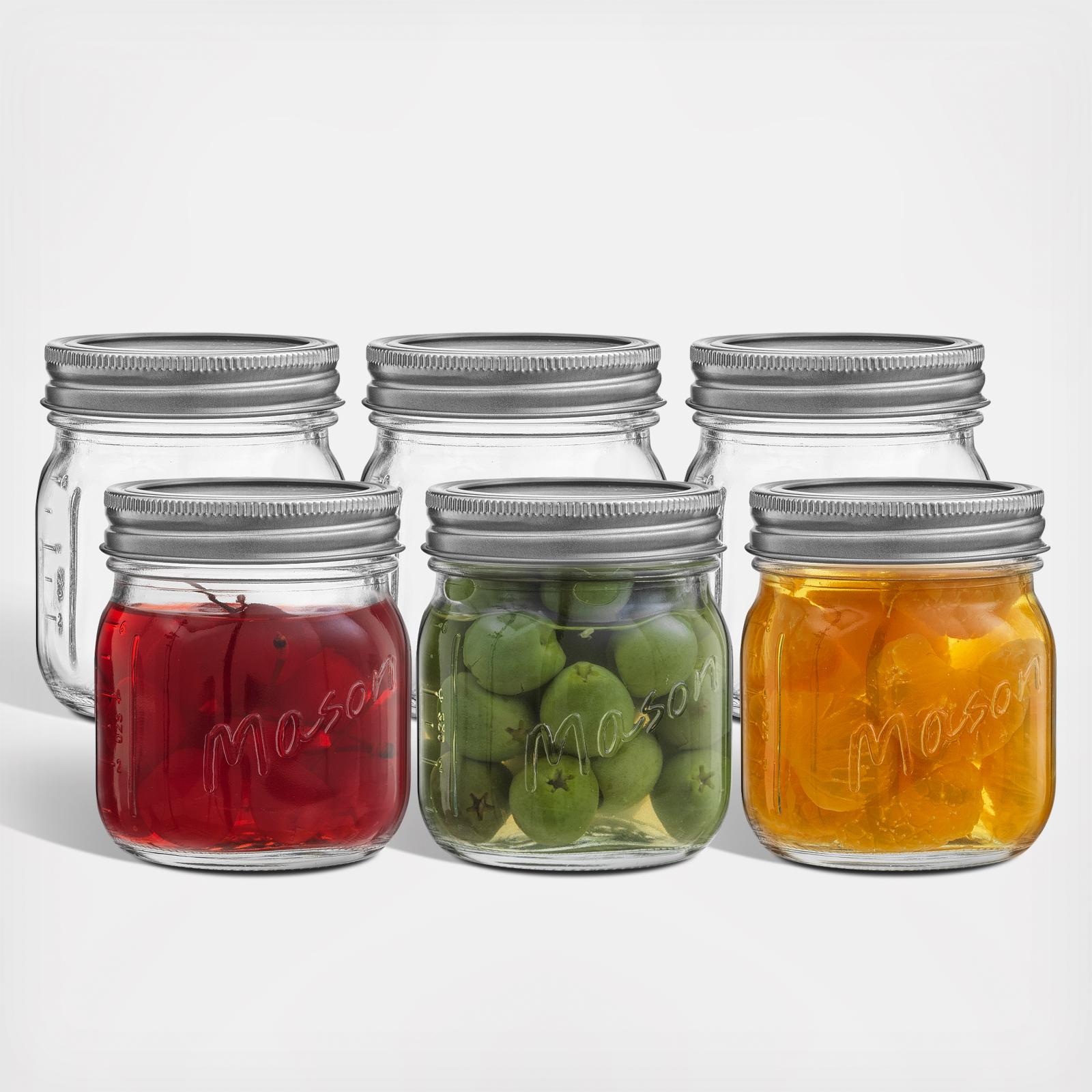 Regular Mason Jar with Airtight Lid, Set of 6